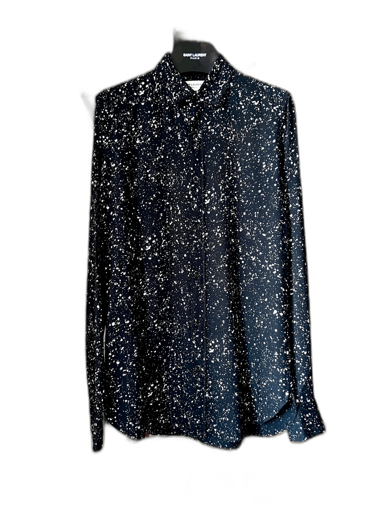 Saint Laurent Paris saint laurent black starry silk shirt Size US S / EU 44-46 / 1 - 1 Thumbnail