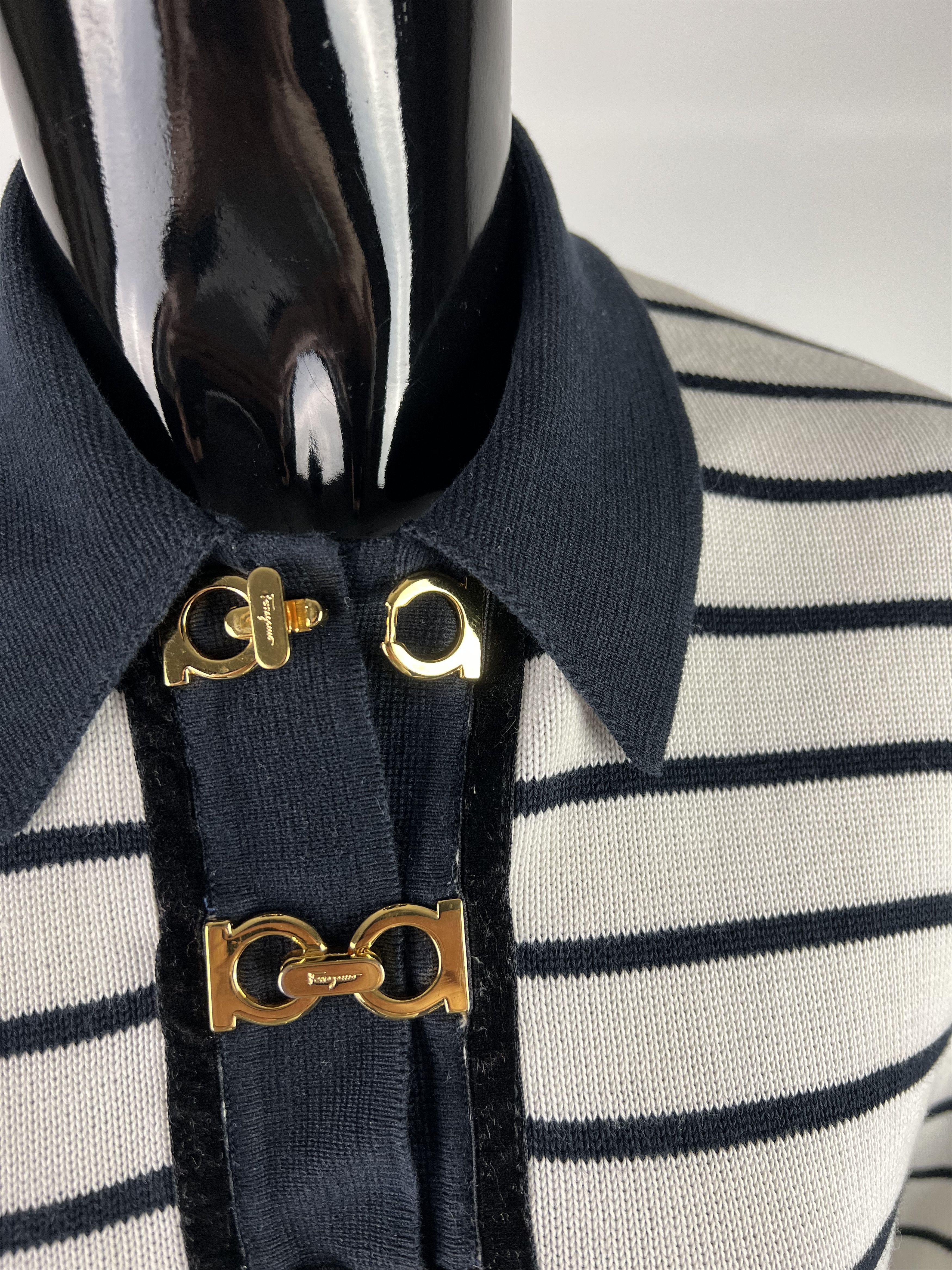Salvatore Ferragamo Salvatore Ferragamo Vtg Women's Striped Sweater L Size L / US 10 / IT 46 - 6 Thumbnail