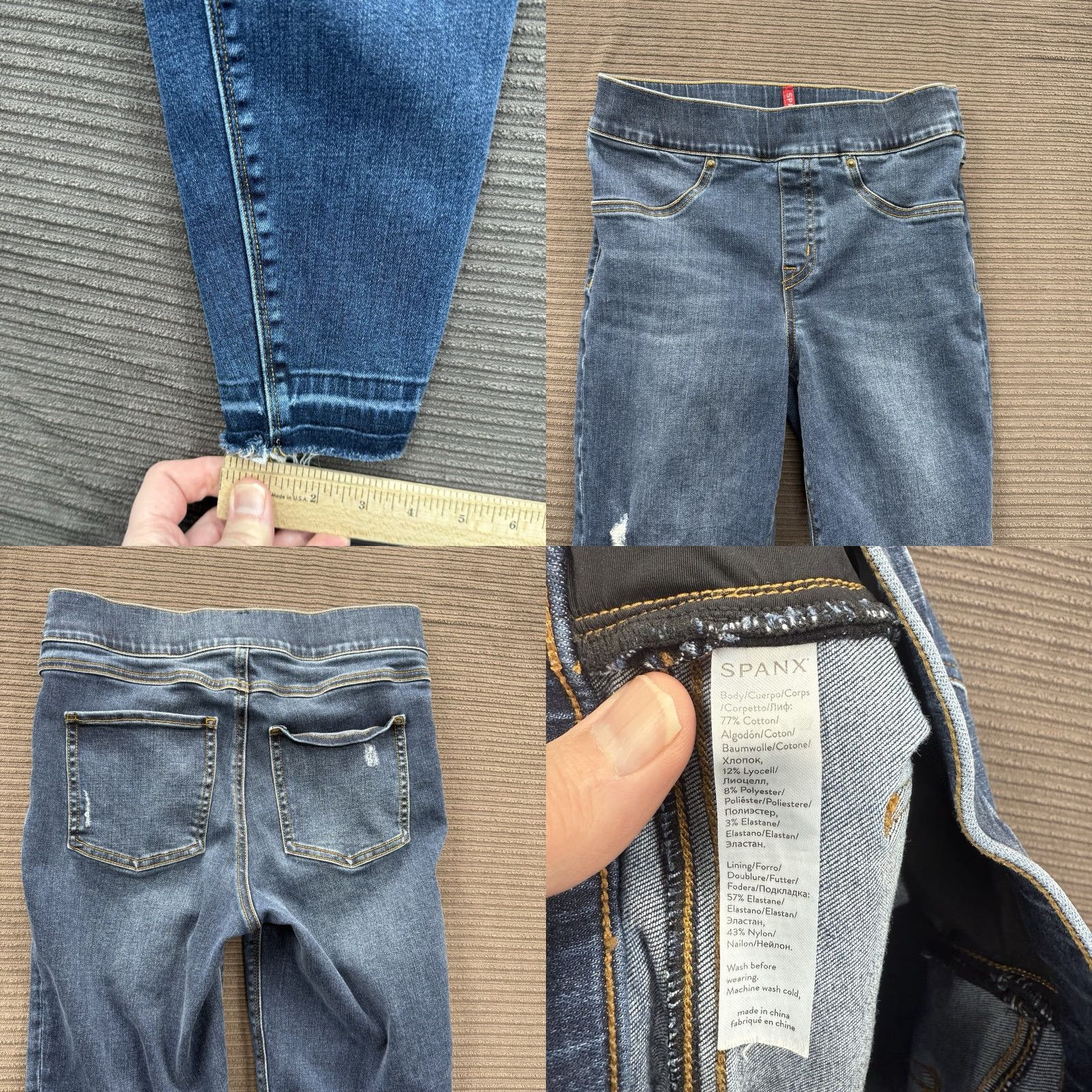 Spanx Spanx Jeans Women Small Blue Cotton Mid Rise Distressed Stretch Comfort Skinny Inseam 27 in Logo Bohemian City Hipster Vintage No Size 28" / US 6 / IT 42 - 8 Thumbnail