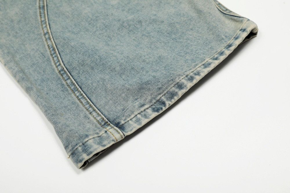 Jean American waistband washed distressed wide-leg scimitar jeans Size US 34 / EU 50 - 6 Thumbnail