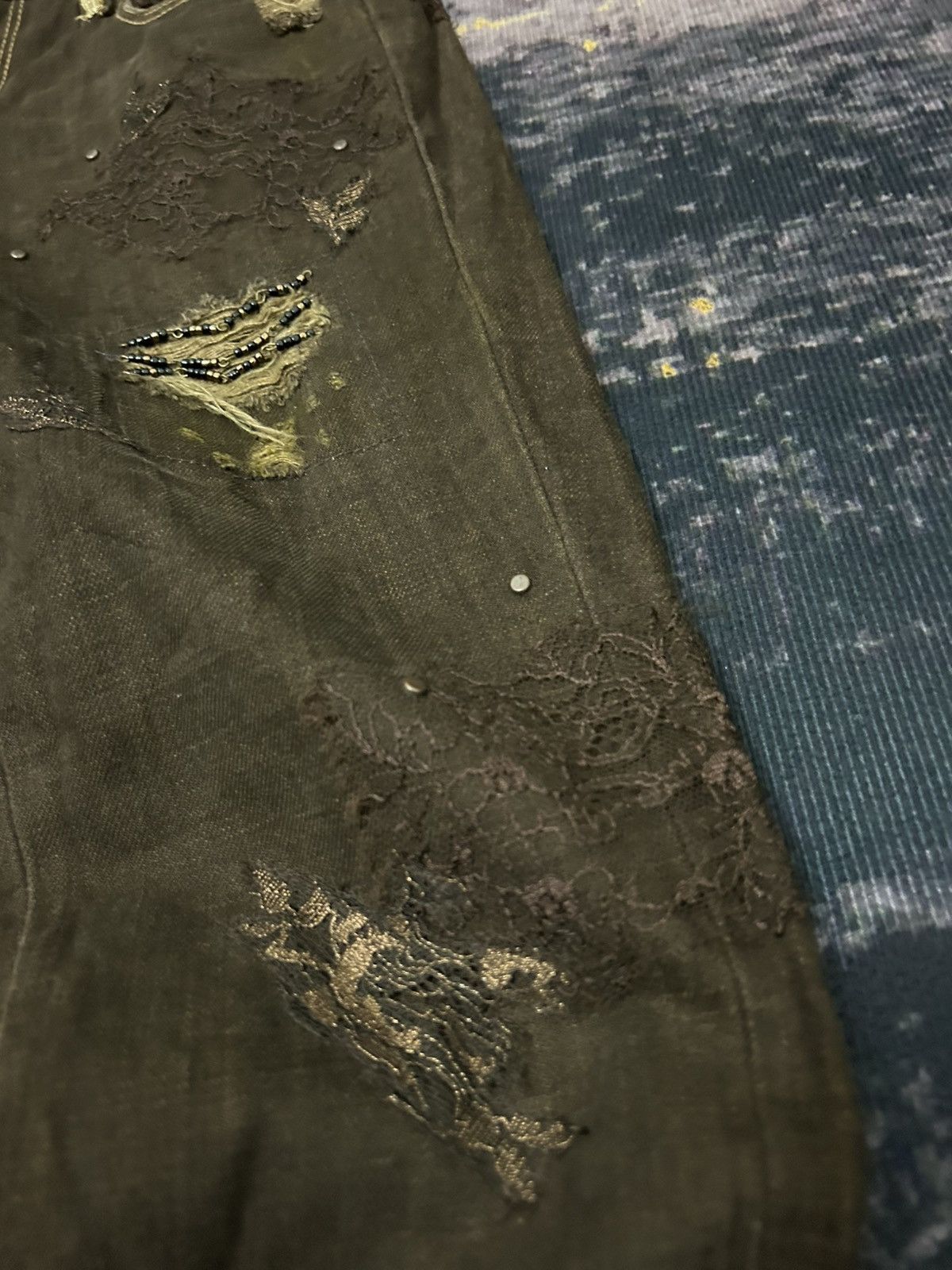 Ralph Lauren Ralph Lauren Lace Ripped Bead Jeans Size US 28 / EU 44 - 12 Thumbnail