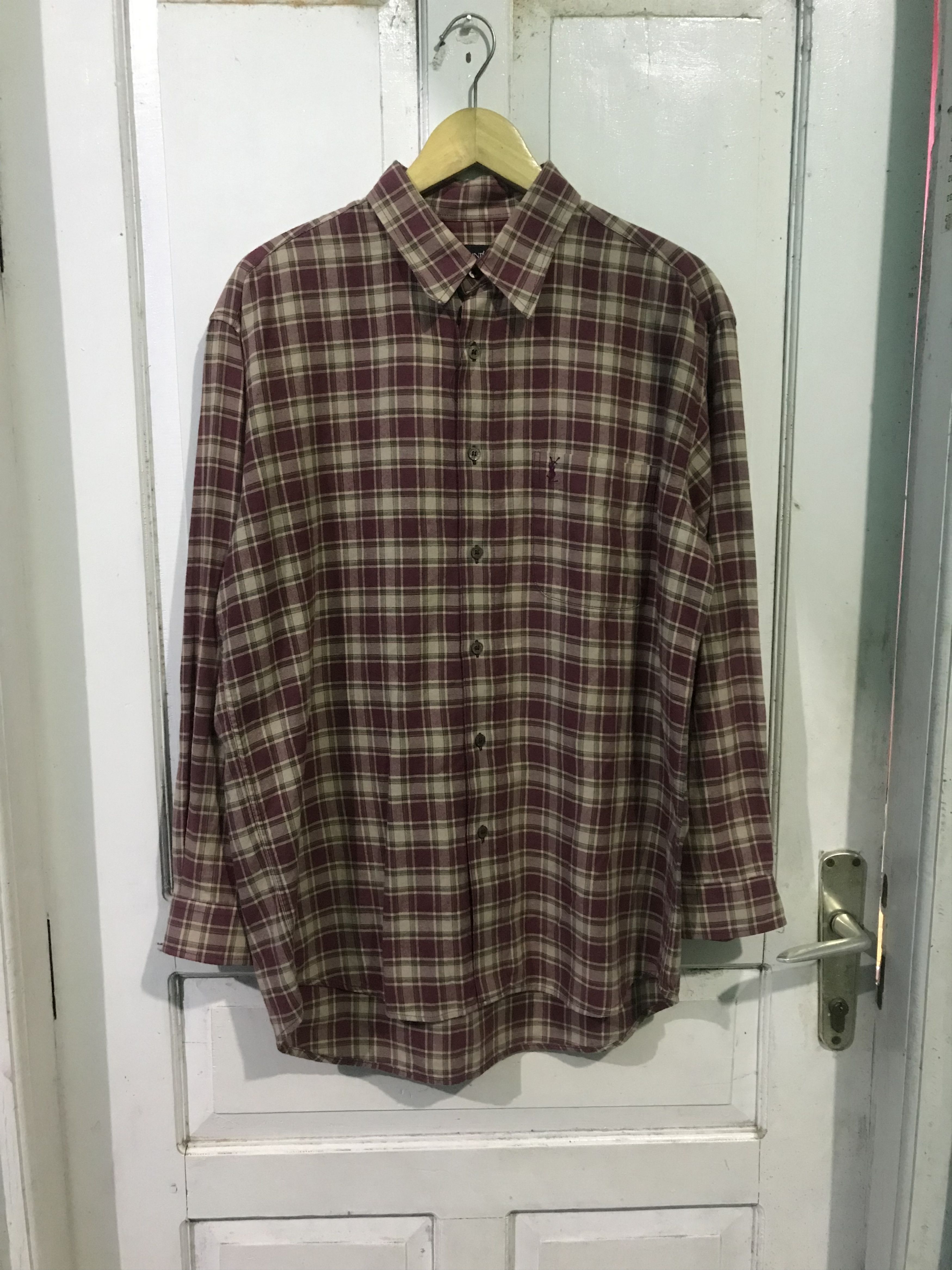 Vintage yves saint laurent plaid shirt