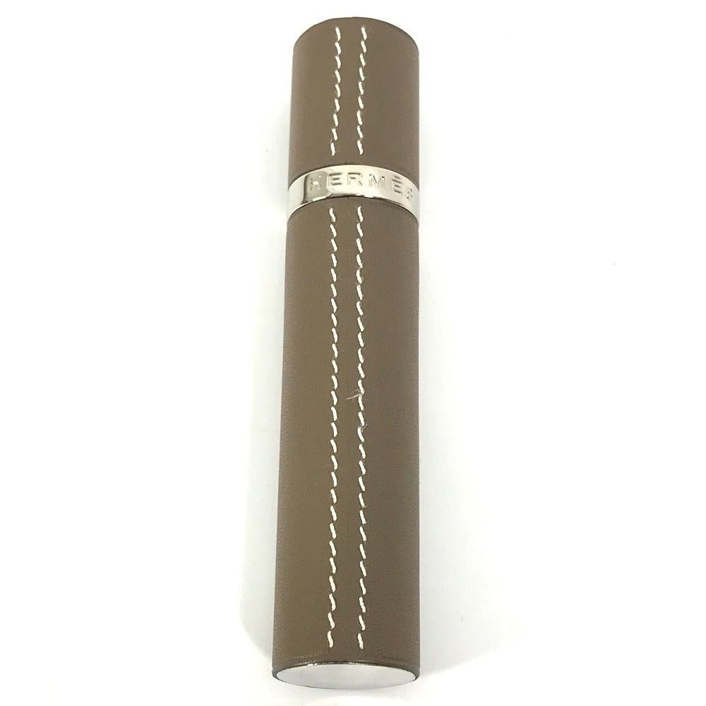 Hermes Perfume Case Refillable Atomizer Accessory Leather Unisex Ethupe Beige in Neutrals, Women's