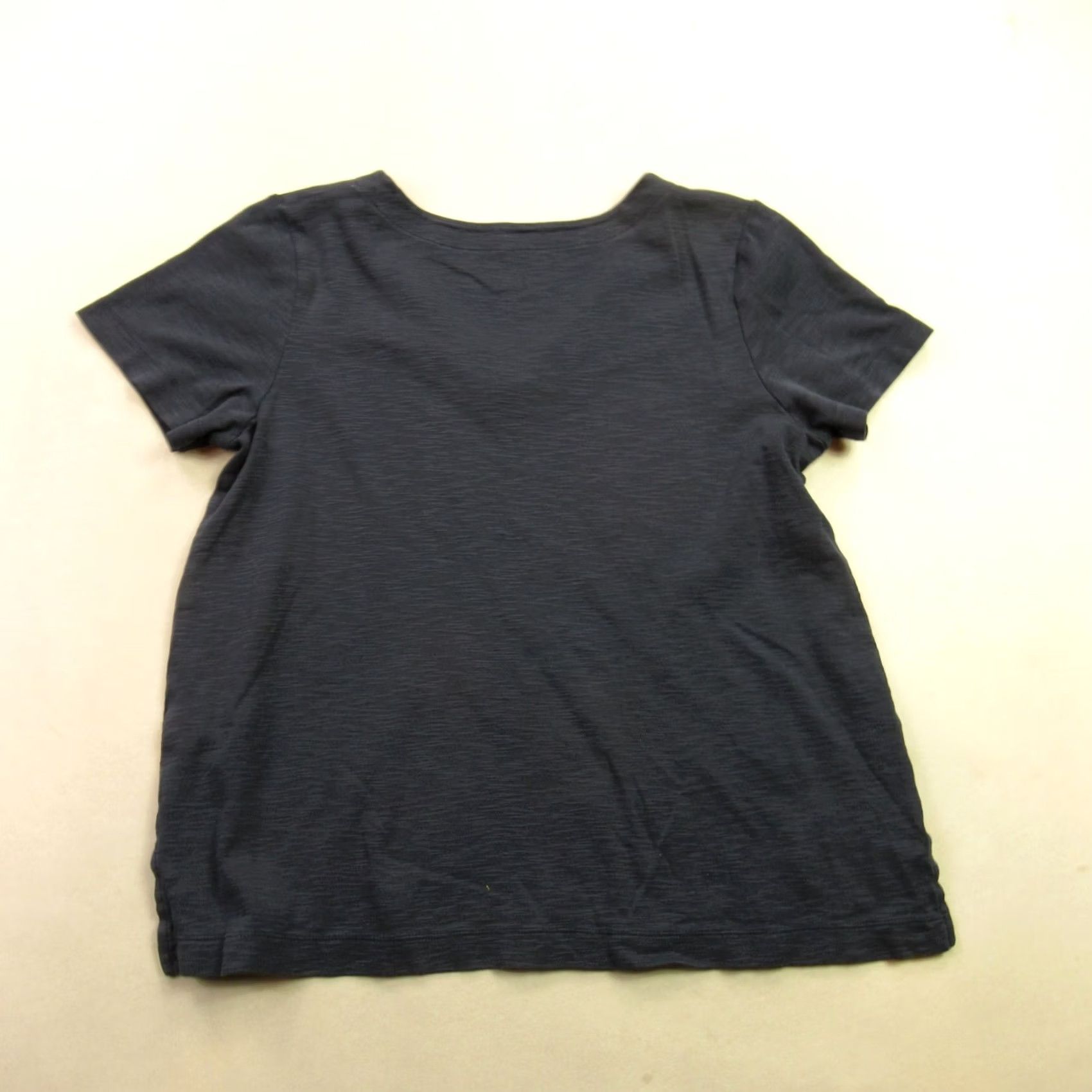 J. Jill J Jill Shirt Womens Petite Medium Short Sleeve Pullover Casual V Neck Navy Size M / US 6-8 / IT 42-44 - 4 Thumbnail