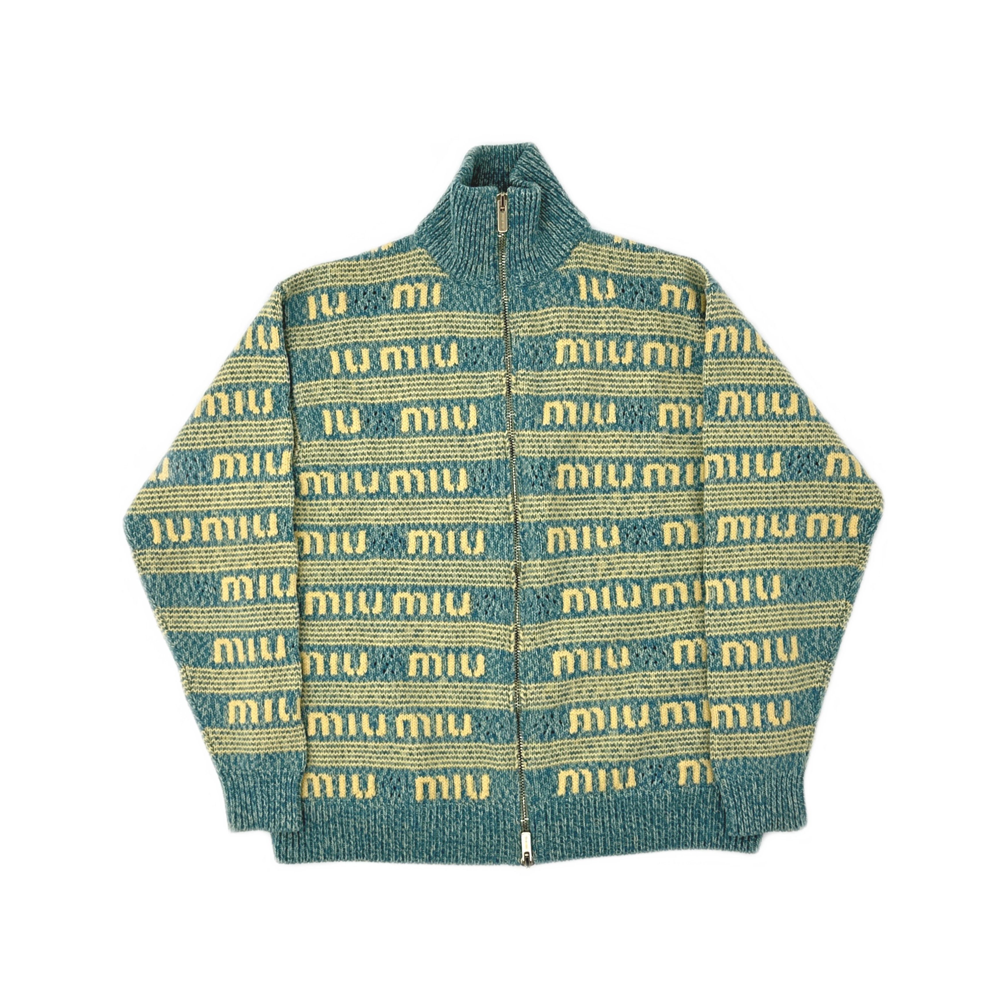 Miu Miu Miu Miu Logo Pattern Knit Cardigan Size 38 Size XS / US 0-2 / IT 36-38 - 1 Thumbnail