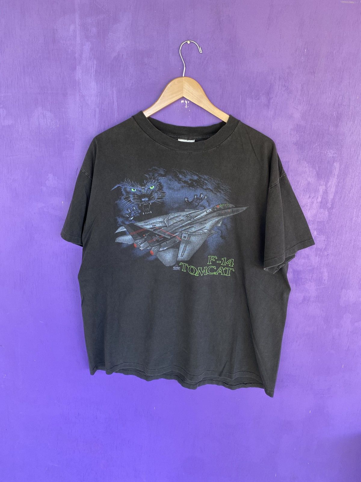 Other Vintage 90s F-14 Tomcat military faded plane t-shirt Size US XL / EU 56 / 4 - 1 Thumbnail