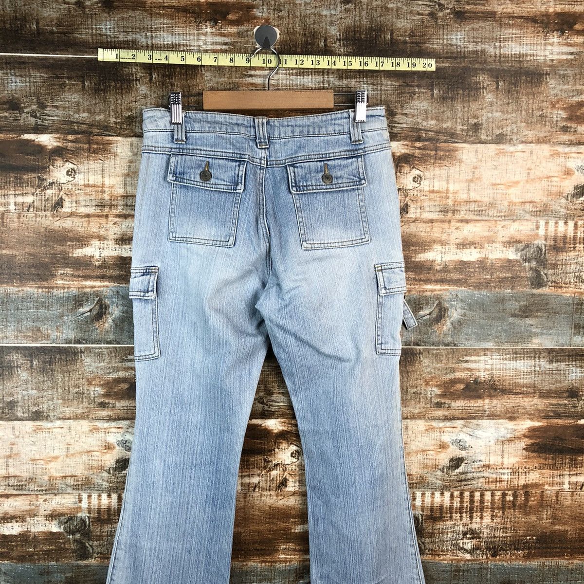 Japanese Brand Back Rush Blue Multipocket bootcut denim Jeans #A2430 Size 27" / US 4 / IT 40 - 14 Thumbnail