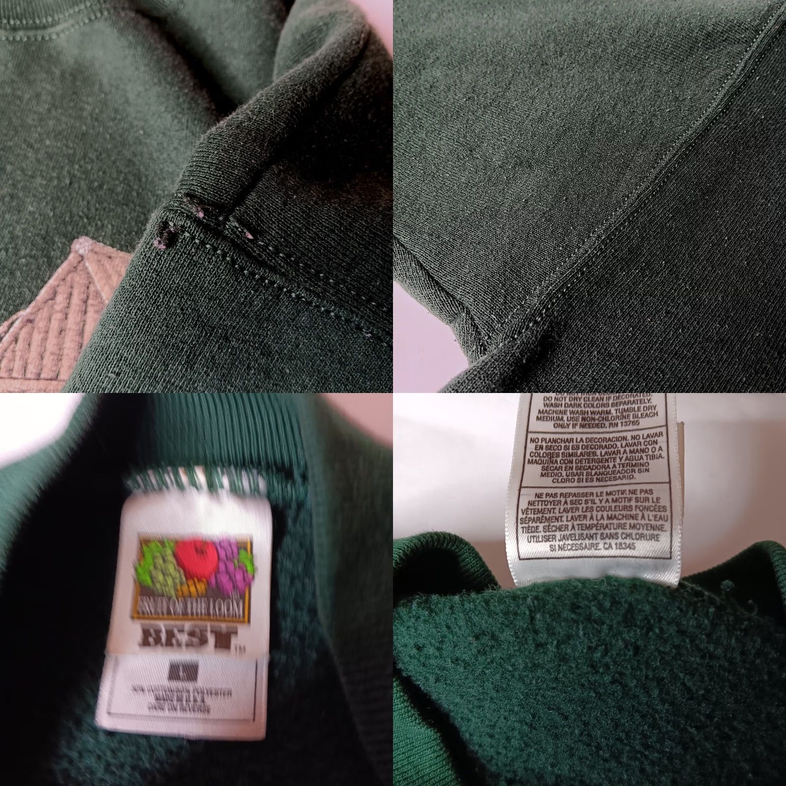 Fruit Of The Loom VINTAGE Fruit of the Loom Sweatshirt Woman L Green Nature Tree Birds Crew Neck Long Sleeve Pullover KnIT Fall Size L / US 10 / IT 46 - 9 Thumbnail