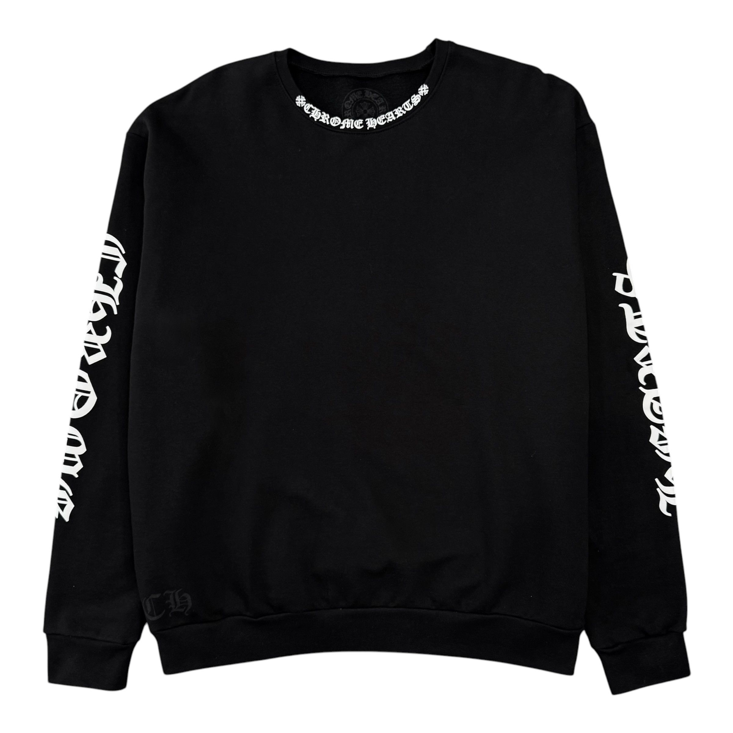 Chrome Hearts Neck Logo Crewneck Sweatshirt Black Size US M / EU 48-50 / 2 - 1 Thumbnail