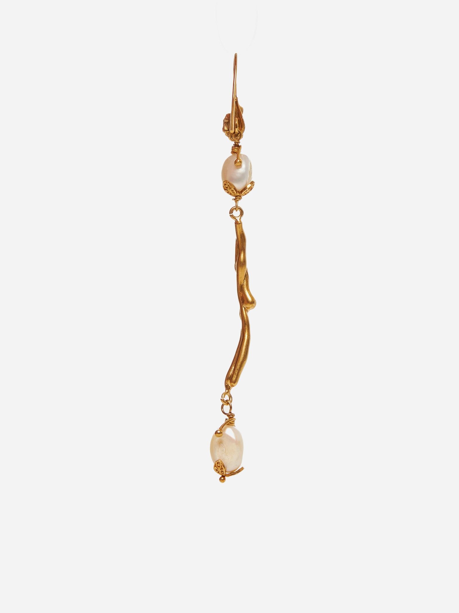 Marni o1w1db11125 Size:OS/Long Pearl Earrings in Golden Size ONE SIZE - 4 Thumbnail
