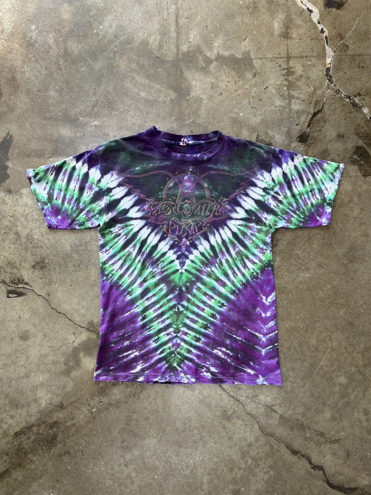 Band Tees × Vintage Vintage 1989 Aerosmith Pump Single Stitch Tie Dye Tee Medium Size US M / EU 48-50 / 2 - 2 Thumbnail