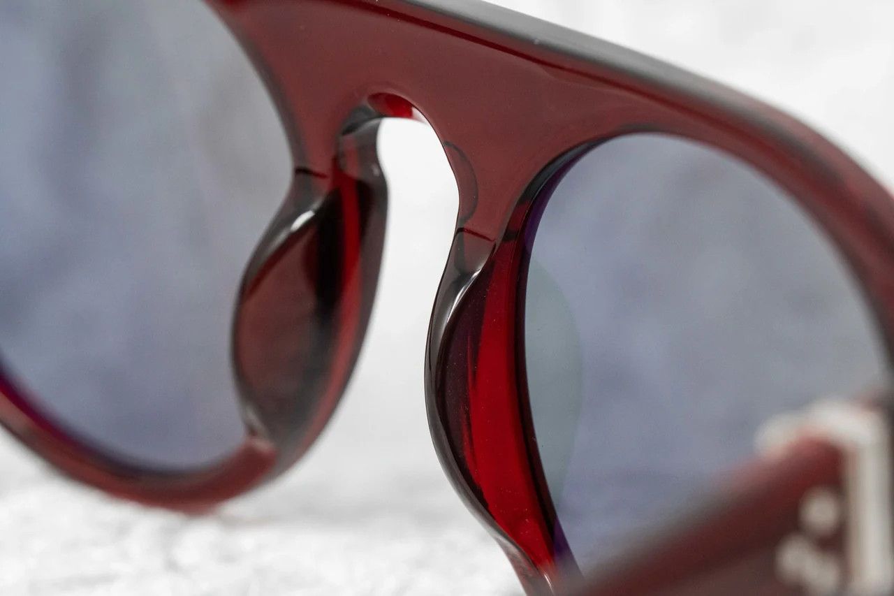 Ann Demeulemeester Ann Demeulemeester Sunglasses Round Bordeaux Red and Blue Size ONE SIZE - 10 Thumbnail