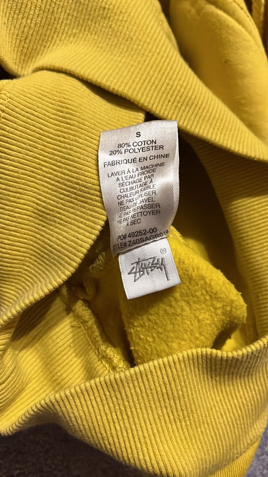 Stussy × Vintage Y2K Yellow Stussy Big logo Y2K Hoodie Size US S / EU 44-46 / 1 - 9 Thumbnail