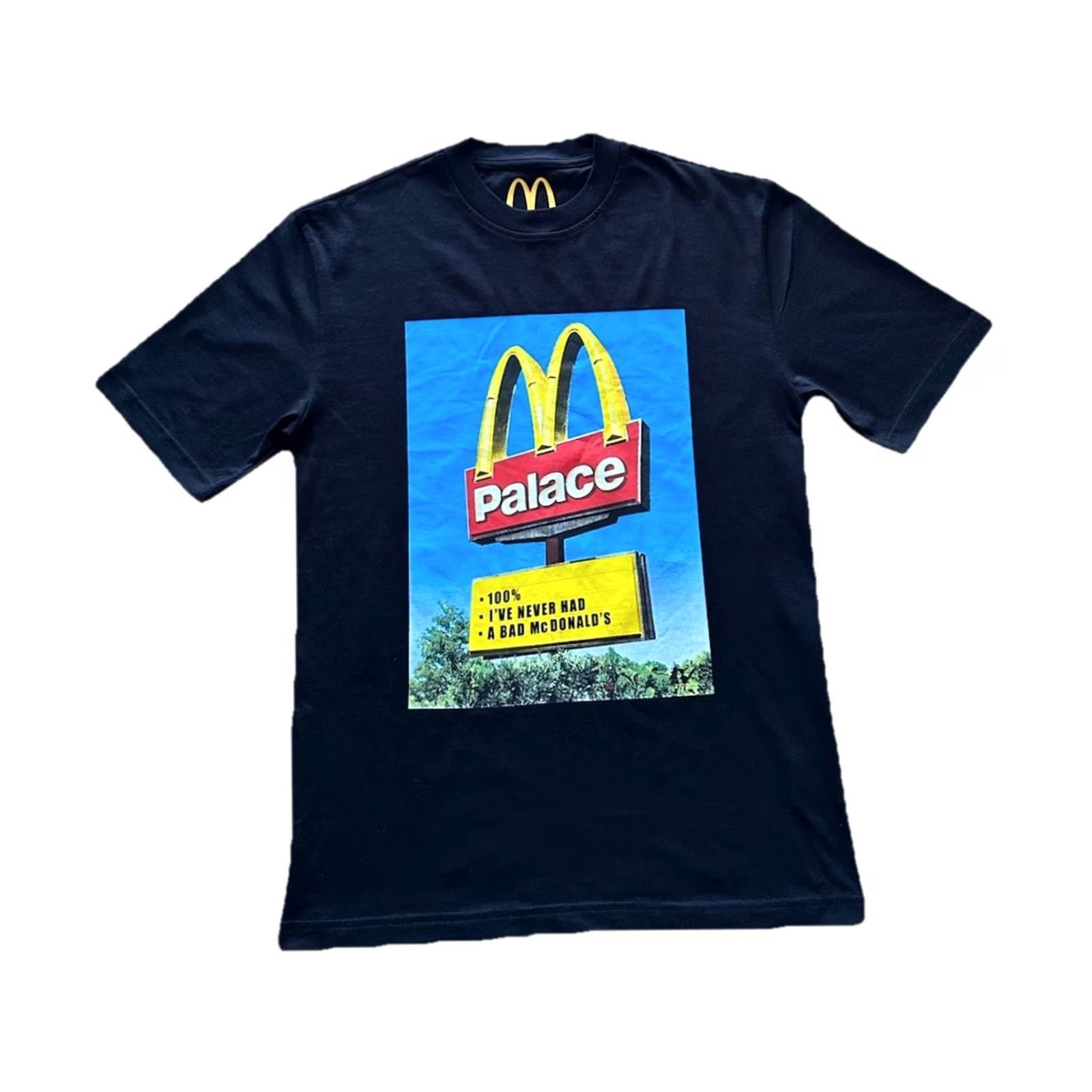 Palace PALACE SKATEBOARDS X MCDONALDS SIGN Tee BLK Crew Neck Short Sleeve S Graphic Print Men 19.25” Chest 28.25” Length Limited Edition Vintage No New Size US S / EU 44-46 / 1 - 2 Thumbnail