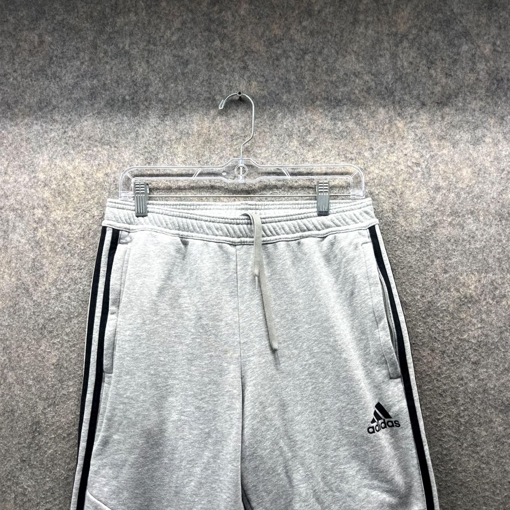 Adidas VINTAGE Adidas Sweatpants Men Medium Gray Black Athletic Training Gym Fleece Trefoil Size US 31 - 2 Thumbnail