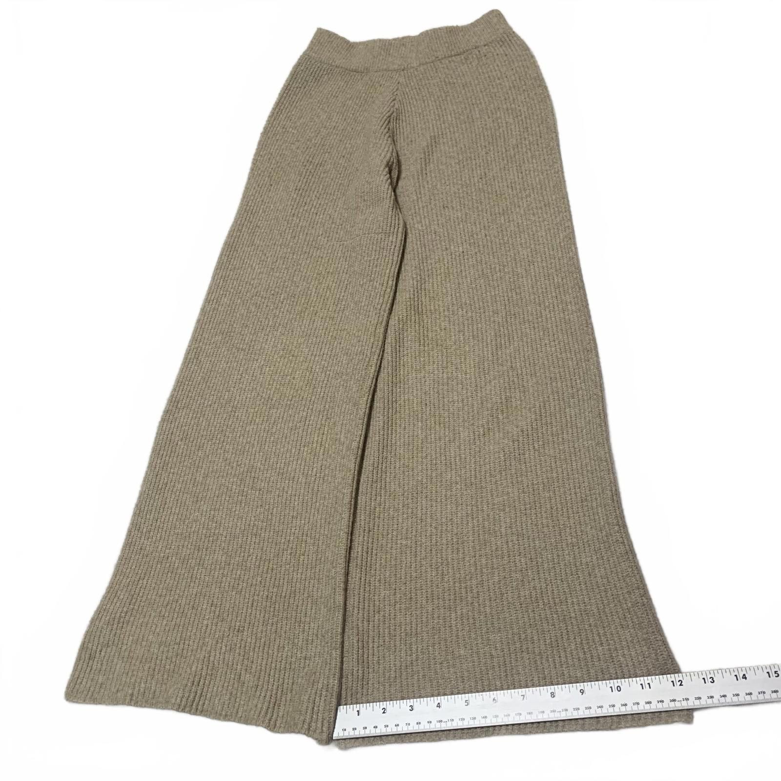 Cyderhouse Cider Women's Size Small Beige Knit Wide-Leg Wool Pants Size 28" / US 6 / IT 42 - 6 Thumbnail