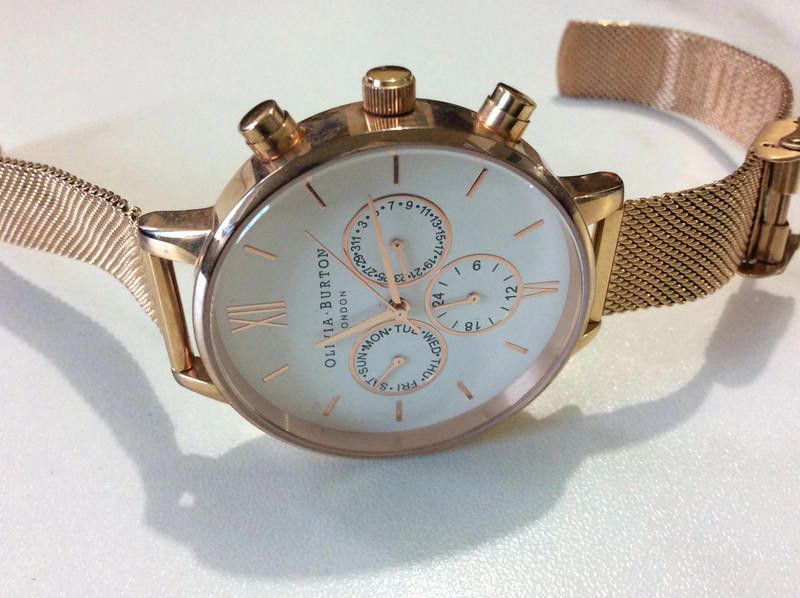 Designer Olivia white dial rose gold mesh bracelet watch Size ONE SIZE - 3 Thumbnail