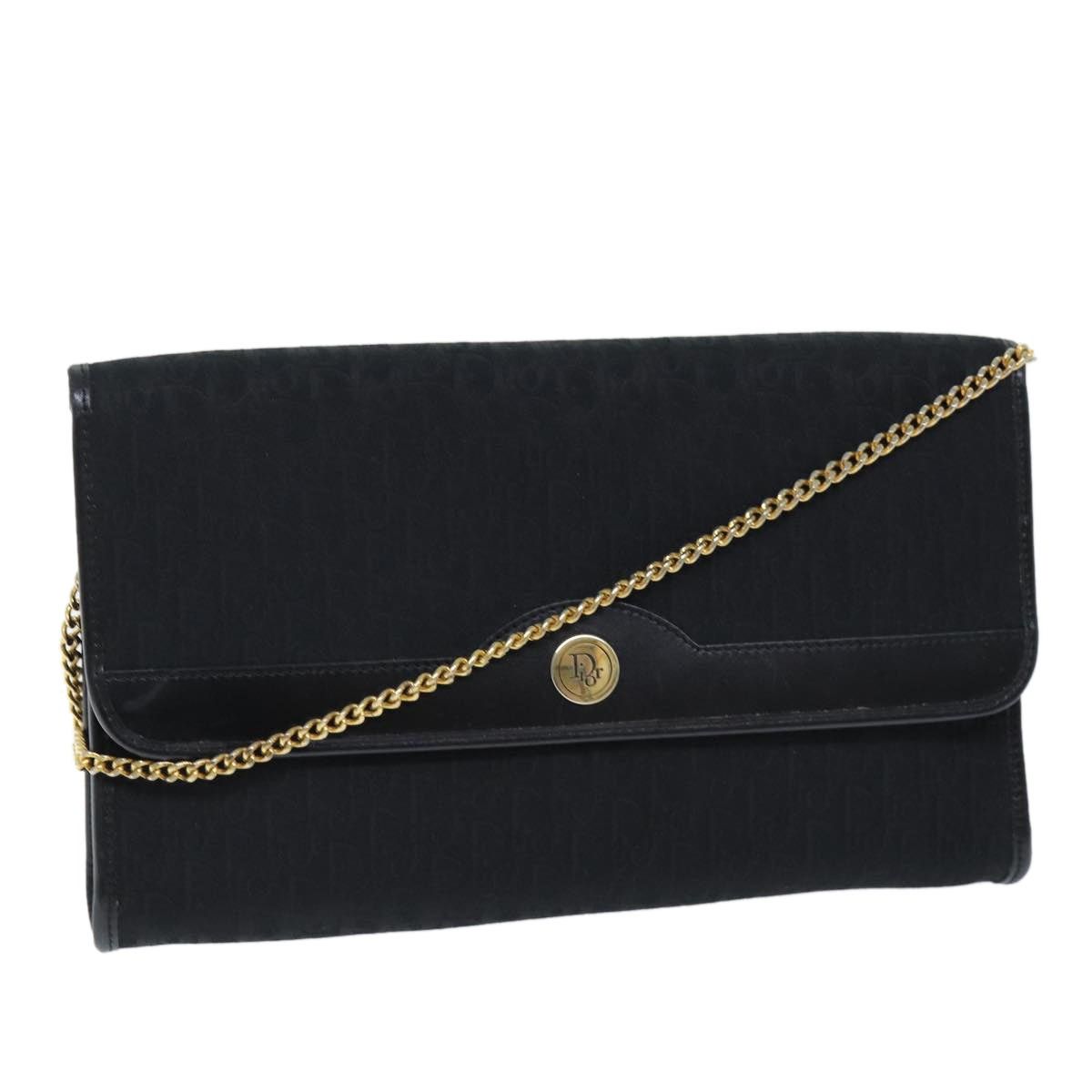 DIOR Trotter Canvas Chain Shoulder Bag Black