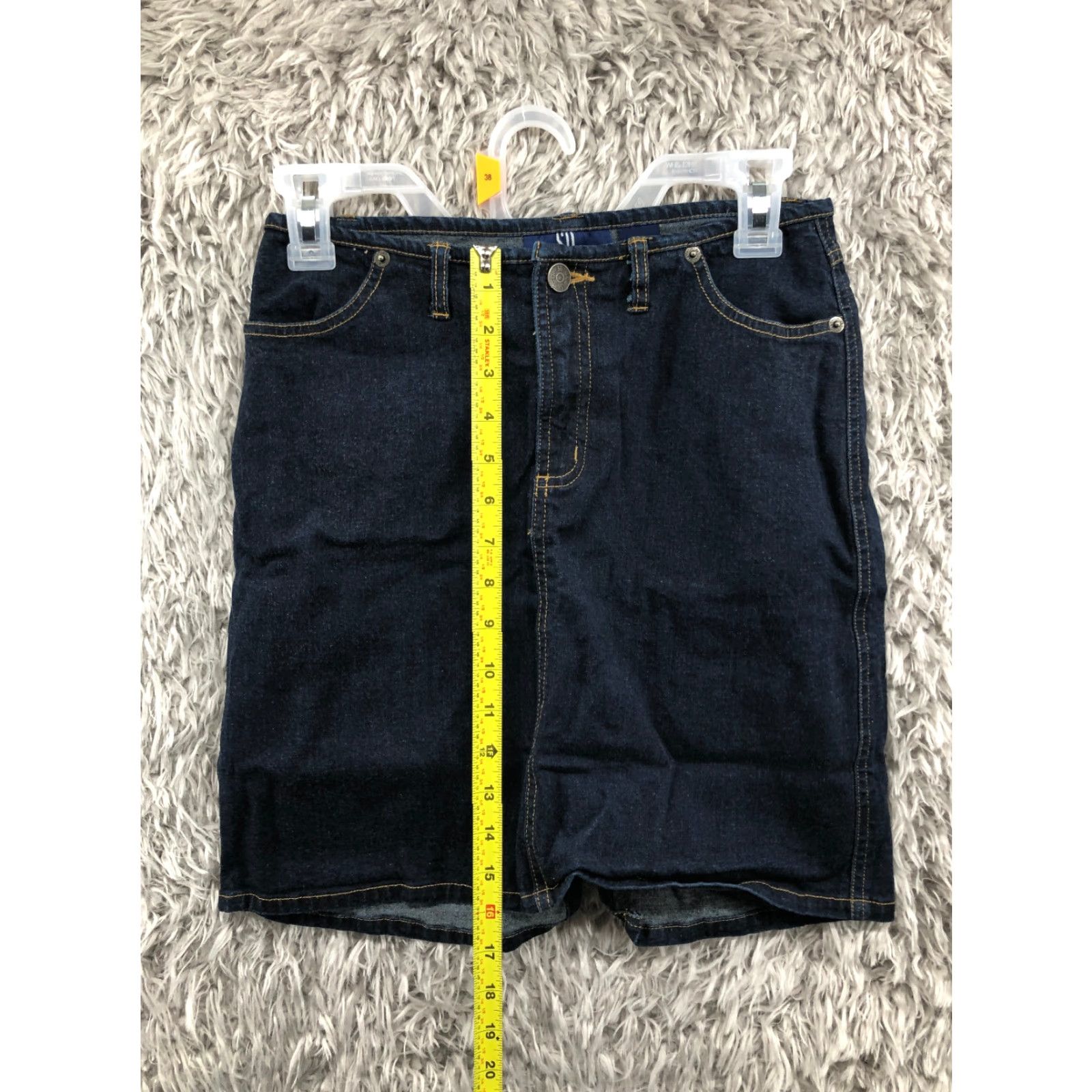 Vintage SO Jeans Blue Denim Mini Skirt Knee Length Juniors Size 5 Women's Skirt Regular Fit Cotton Fabric Denim Size 27" / US 4 / IT 40 - 3 Thumbnail