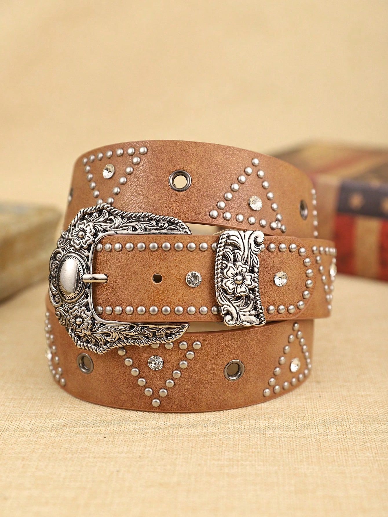 Japanese Brand Diamond Flower Metal Belt Size ONE SIZE - 1 Thumbnail