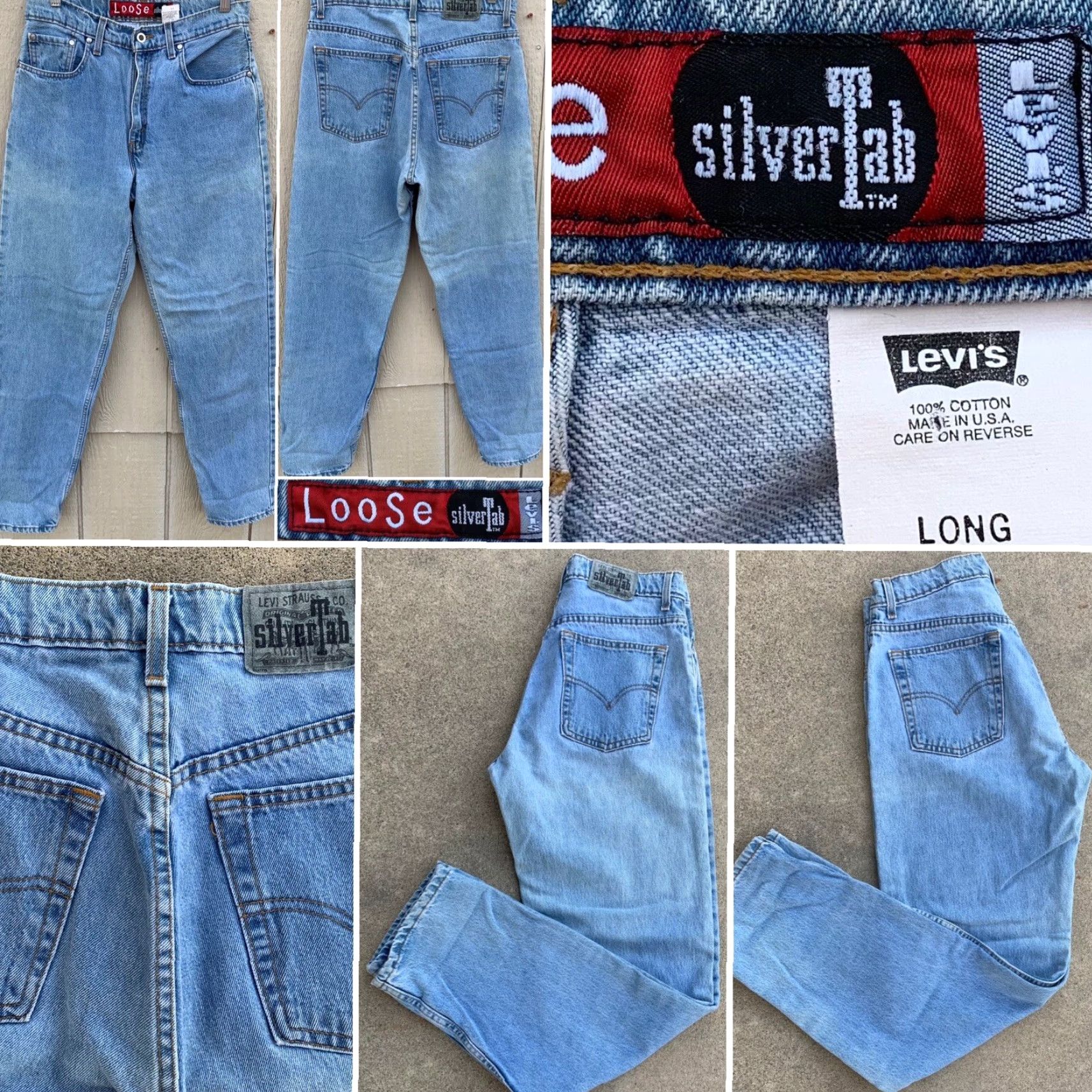 Vintage VINTAGE Levi’s SilverTab Jeans 90s 1990s High Rise 32.5” Inseam 100% Cotton Blue 5-Pocket Zipper Juniors Women’s Size 9 Long Size 30" / US 8 / IT 44 - 2 Thumbnail