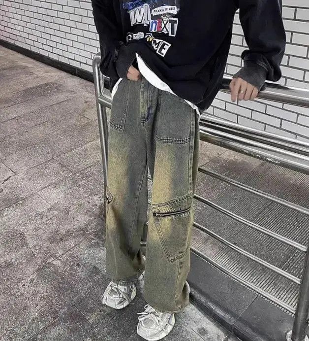 Japanese Brand Retro washed straight leg loose flared jeans Size US 32 / EU 48 - 4 Thumbnail