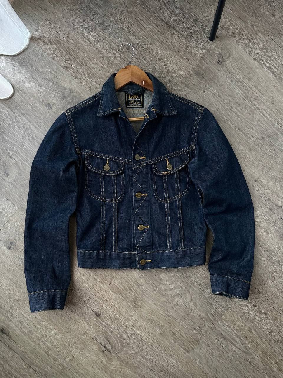 Lee Vintage Lee Slim Denim Jacket Dark Wash Trucker Style Size US S / EU 44-46 / 1 - 4 Thumbnail