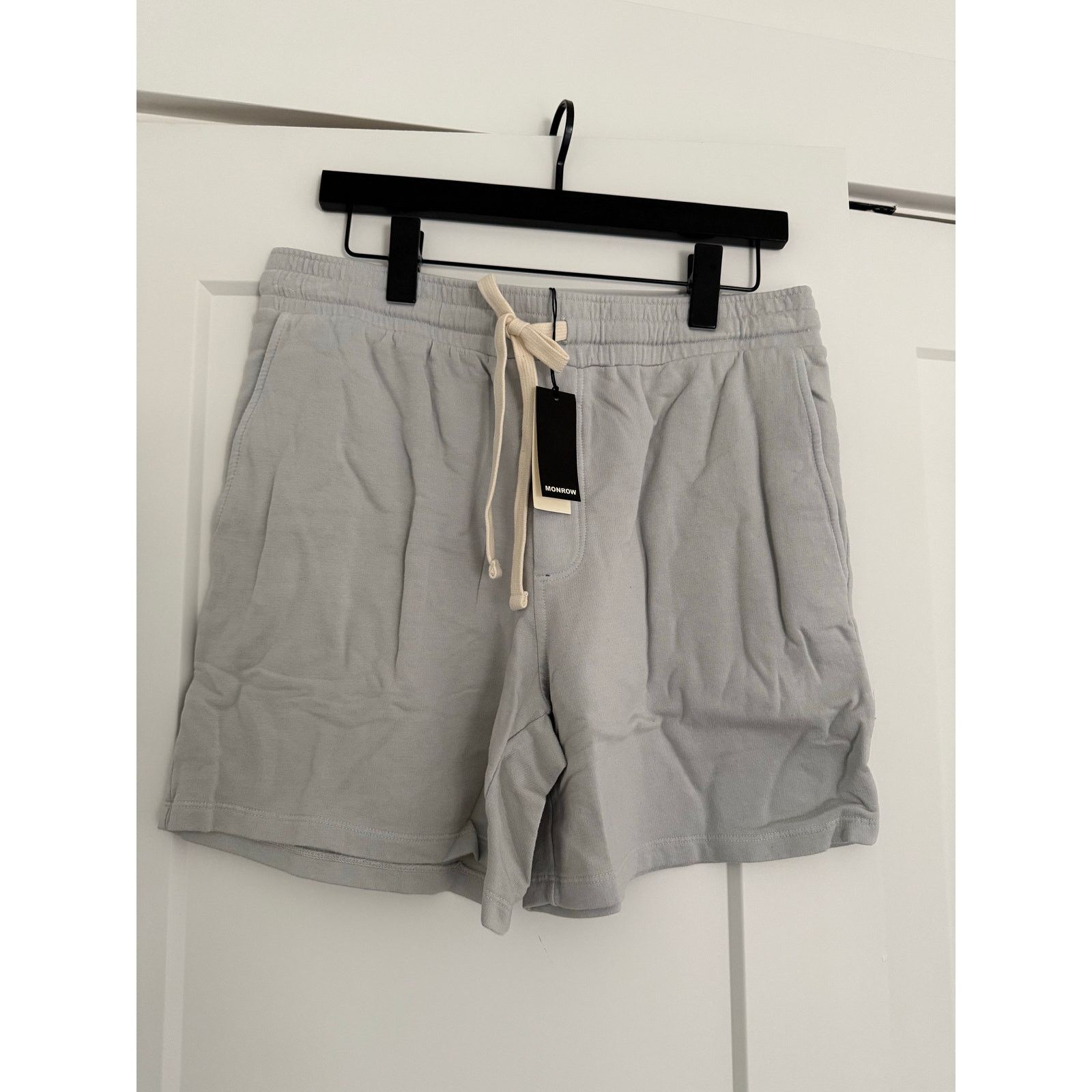 MONROW New Monrow Men’s Supersoft Gym Shorts Light Blue Large $120 Size US 36 / EU 52 - 2 Thumbnail