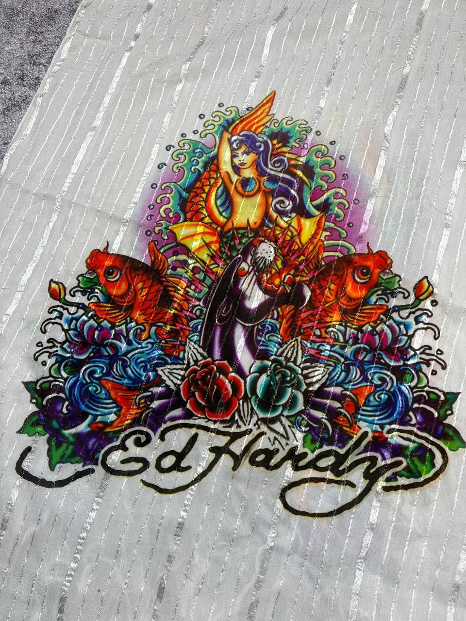 Ed Hardy Vintage Ed Hardy by Christian Audigier Silk Scarf Y2K Size ONE SIZE - 3 Thumbnail