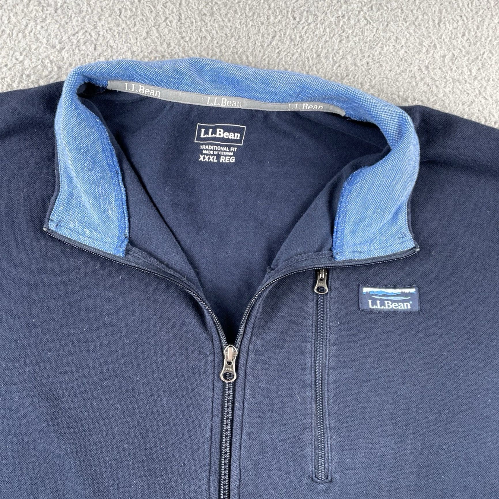 Vintage VINTAGE L.L.Bean Traditional Fit Men’s 3XL Navy Blue Full Zip Collared Sweatshirt Size US XXL / EU 58 / 5 - 2 Thumbnail