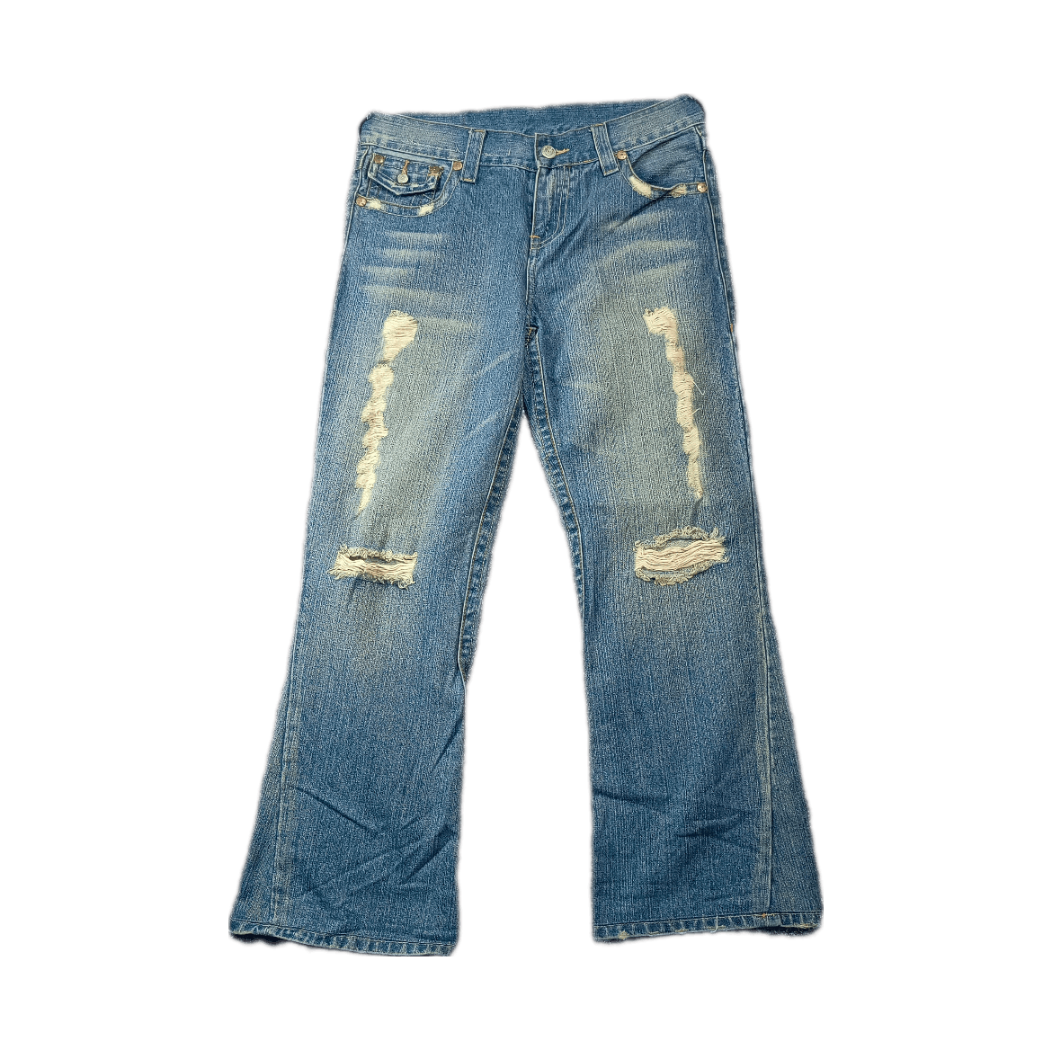 True Religion 🔥🔥 Y2k Baggy Distressed True Religion Dirty Denim Size US 34 / EU 50 - 2 Thumbnail