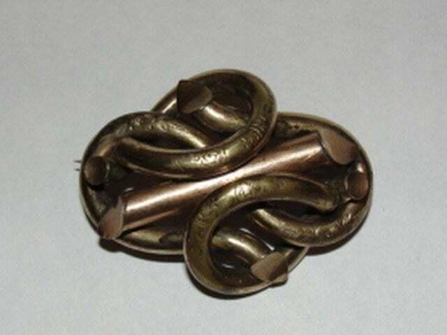Designer Victorian 14 kt Gold Gilt Love Knot Mourning Brooch Size ONE SIZE - 1 Thumbnail