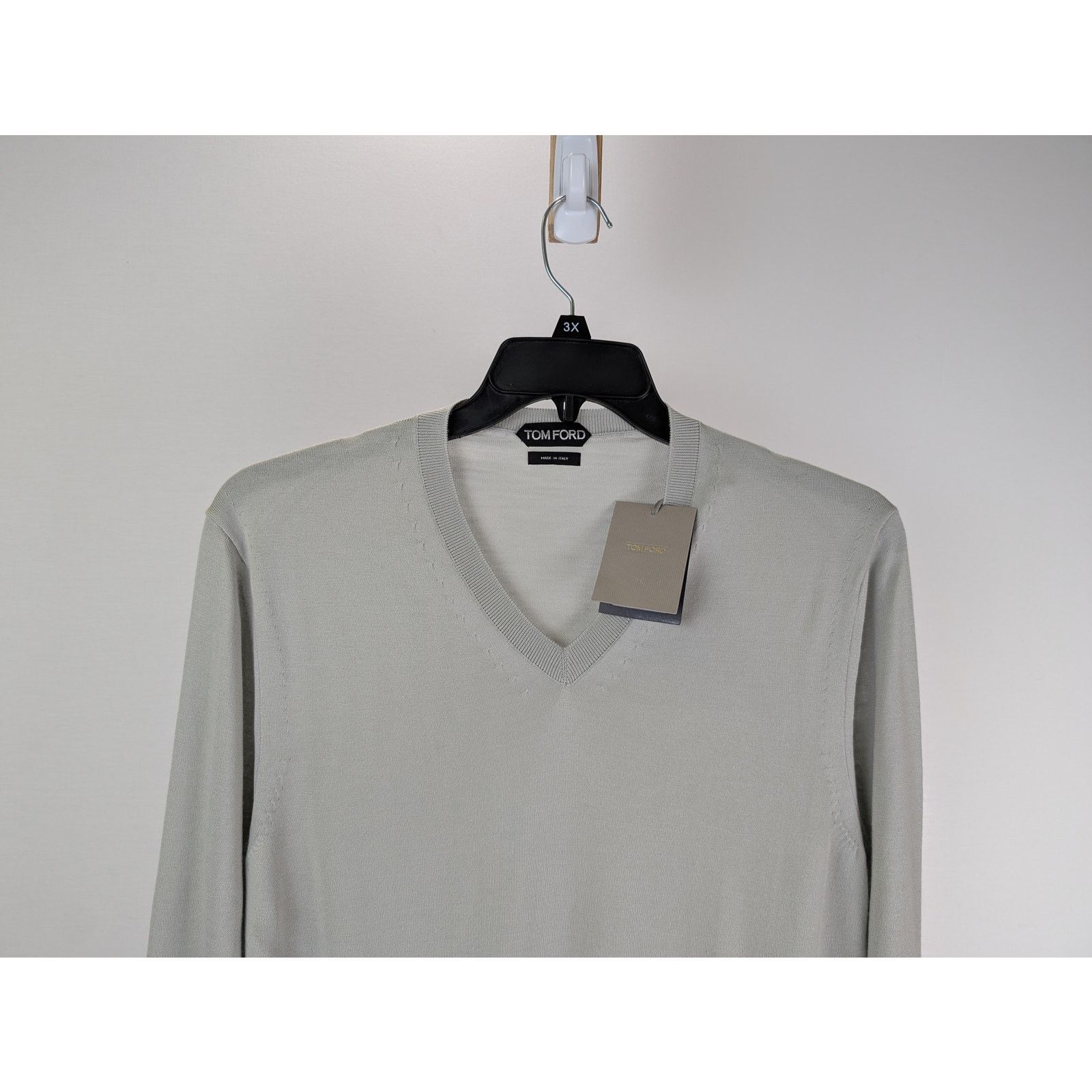Tom Ford o1rshd1 V-Neck Crewneck Sweater Sweatshirt in Grey Size US M / EU 48-50 / 2 - 2 Thumbnail