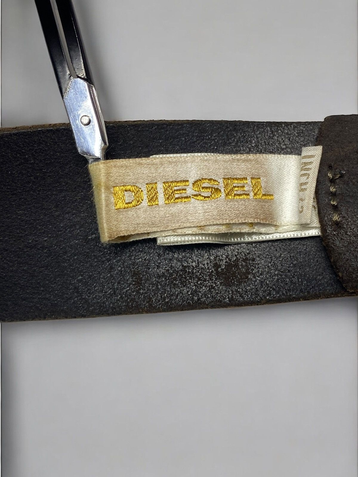 Diesel 🔥 Y2K DIESEL ITALIAN LEATHER BELT DARK BROWN GRUNGE STYLE Size ONE SIZE - 14 Thumbnail