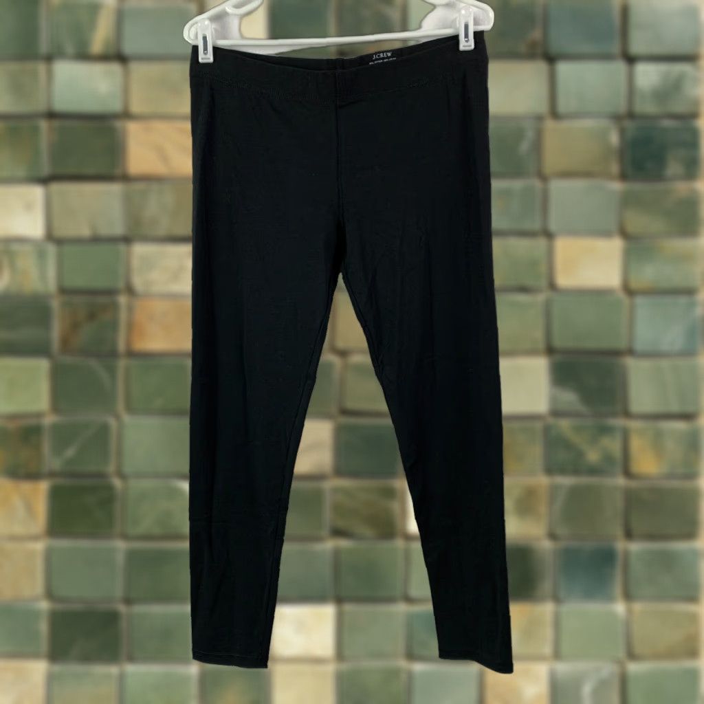J.Crew J.Crew Black Signature Leggings L Womens Activewear Skinny 28 in Inseam Stretch Comfort Elastic Waist NWOT 17689 Size 36" / US 14 / IT 50 - 1 Thumbnail