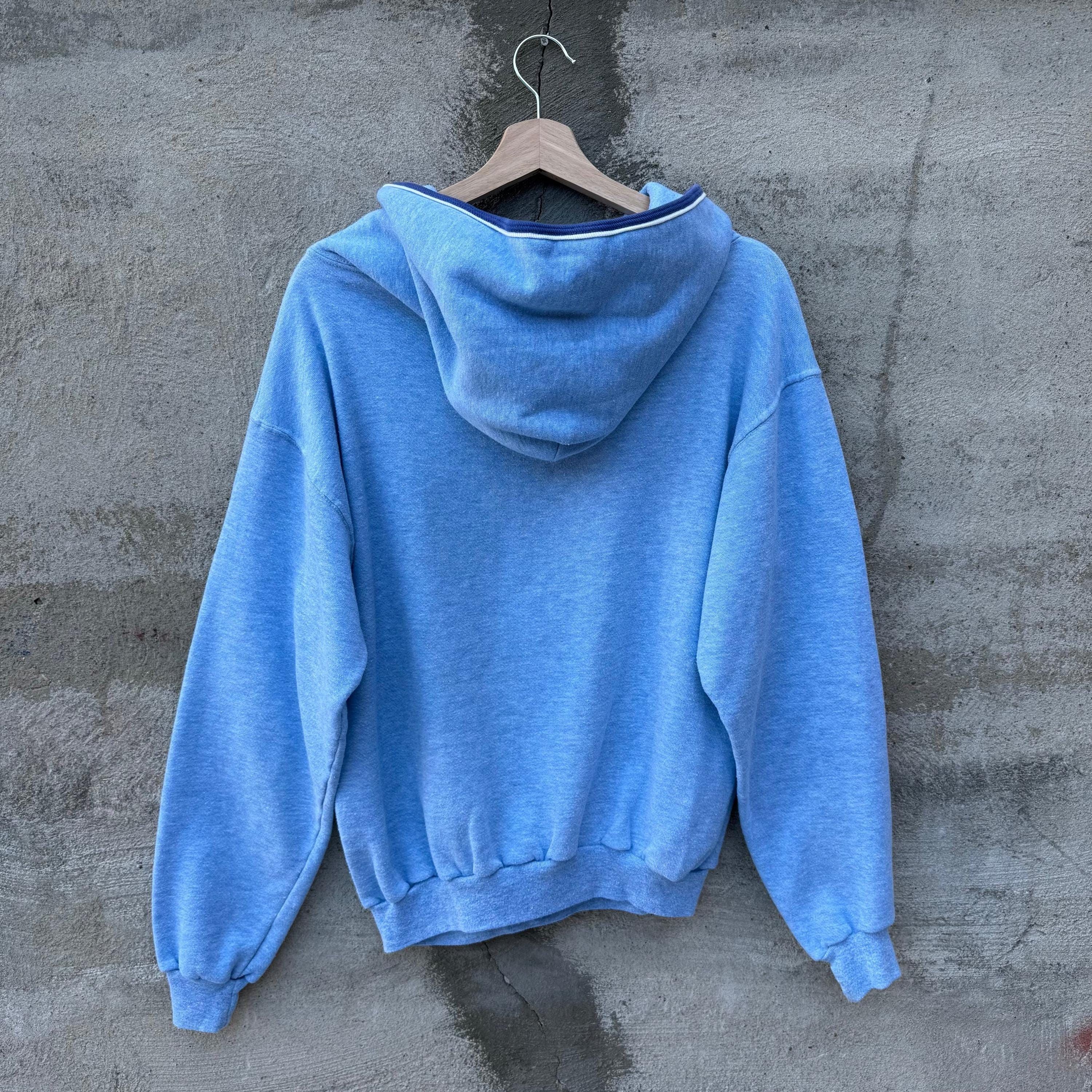Russell Athletic × Vintage 70's Russell Athletic Baby Blue Half Zip Hoodie Size US M / EU 48-50 / 2 - 6 Thumbnail