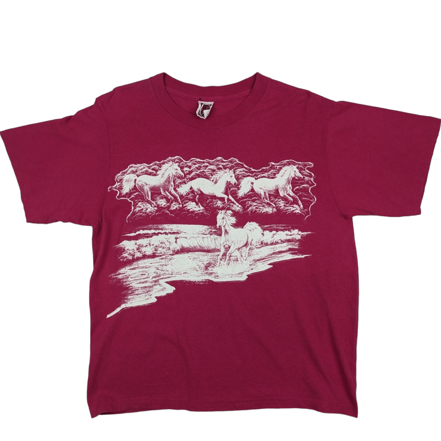 Vintage Vintage 90's WESTERN SUN Horse Animal Graphic T-Shirt Size L / US 10 / IT 46 - 2 Thumbnail