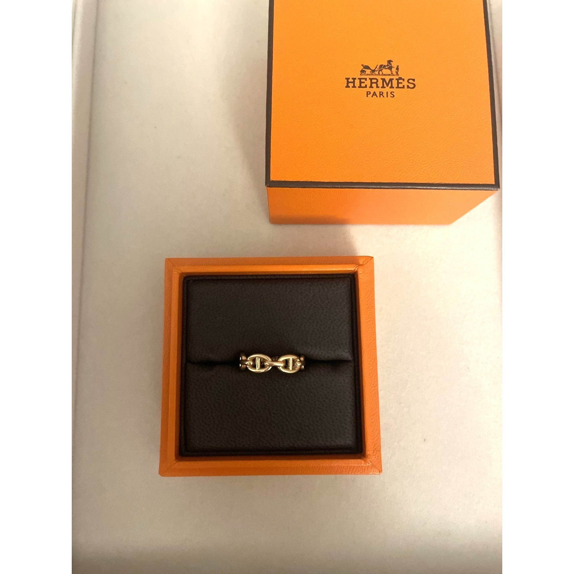 Hermes Hermès 18K Gold Chaine DAncre Enchainee Ring Size 54 With Bo Size ONE SIZE - 3 Thumbnail