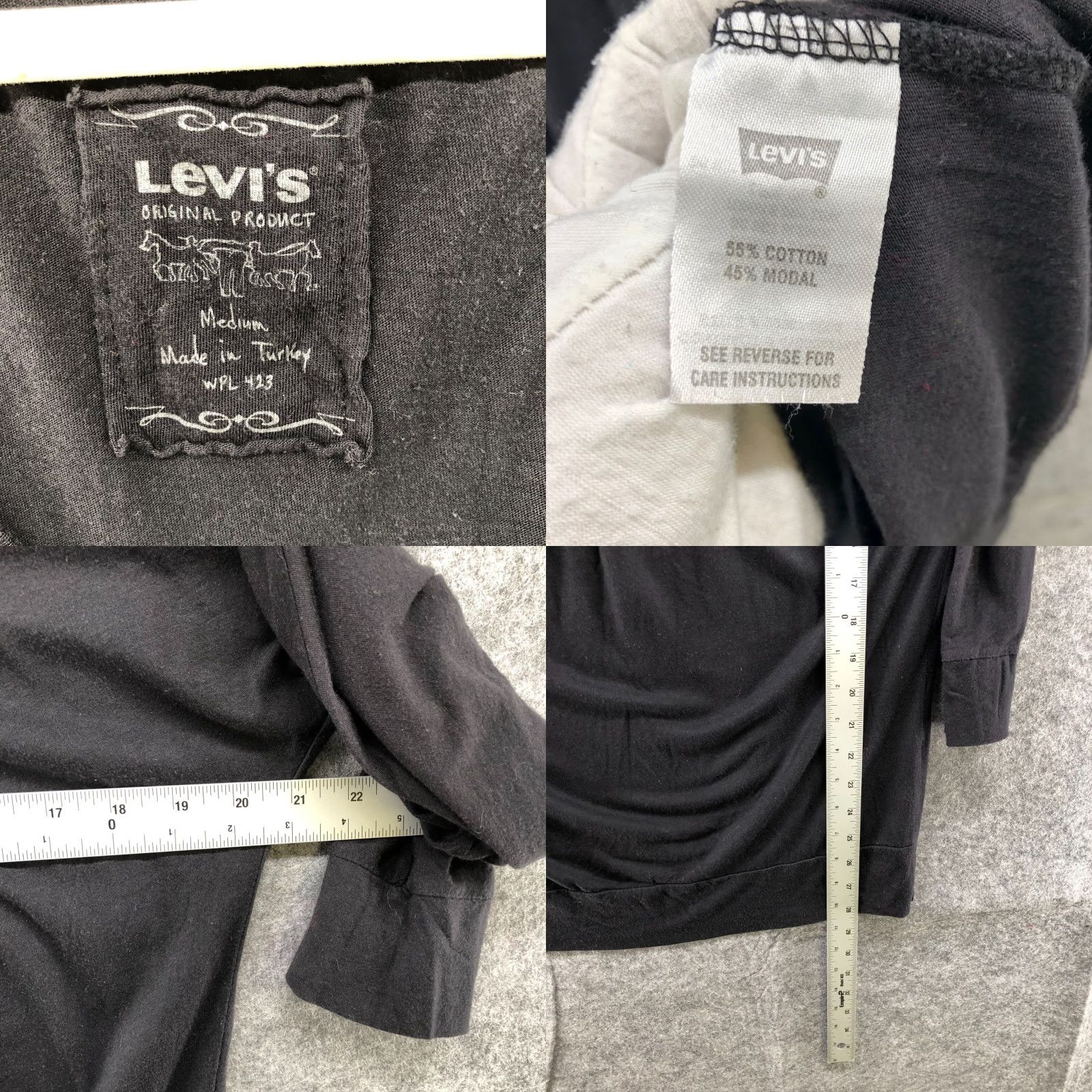 Levi's LEVI'S Tunic Shirt / T-Shirt - Ladies M - Gray - Long Sleeve - Scoop Neck - Cotton Modal Blend - Casual Lounge Top Size M / US 6-8 / IT 42-44 - 8 Thumbnail