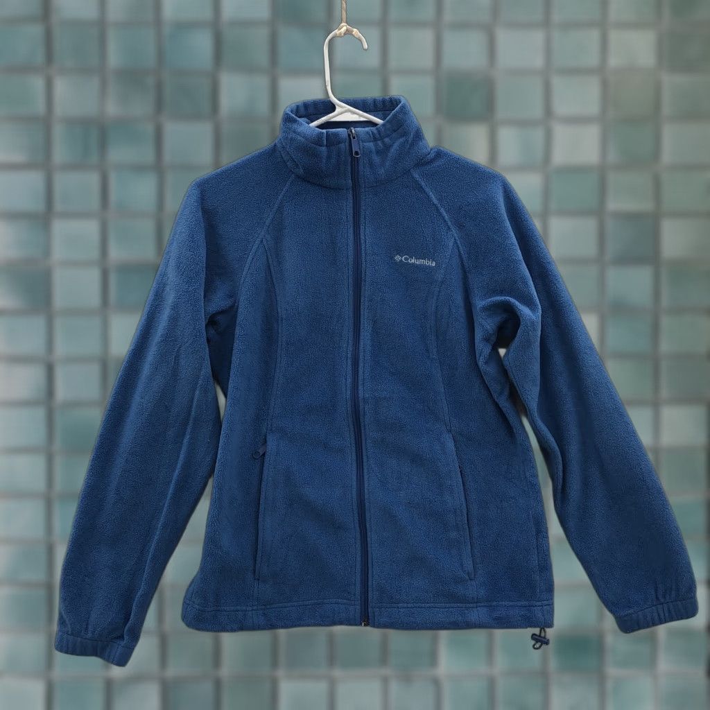 Vintage Columbia Jacket Womens Blue Mock Neck Pockets Full Zipper Fleece Size S Regular Breathable Activewear Outdoor 90s? No decade. Size S / US 4 / IT 40 - 1 Thumbnail