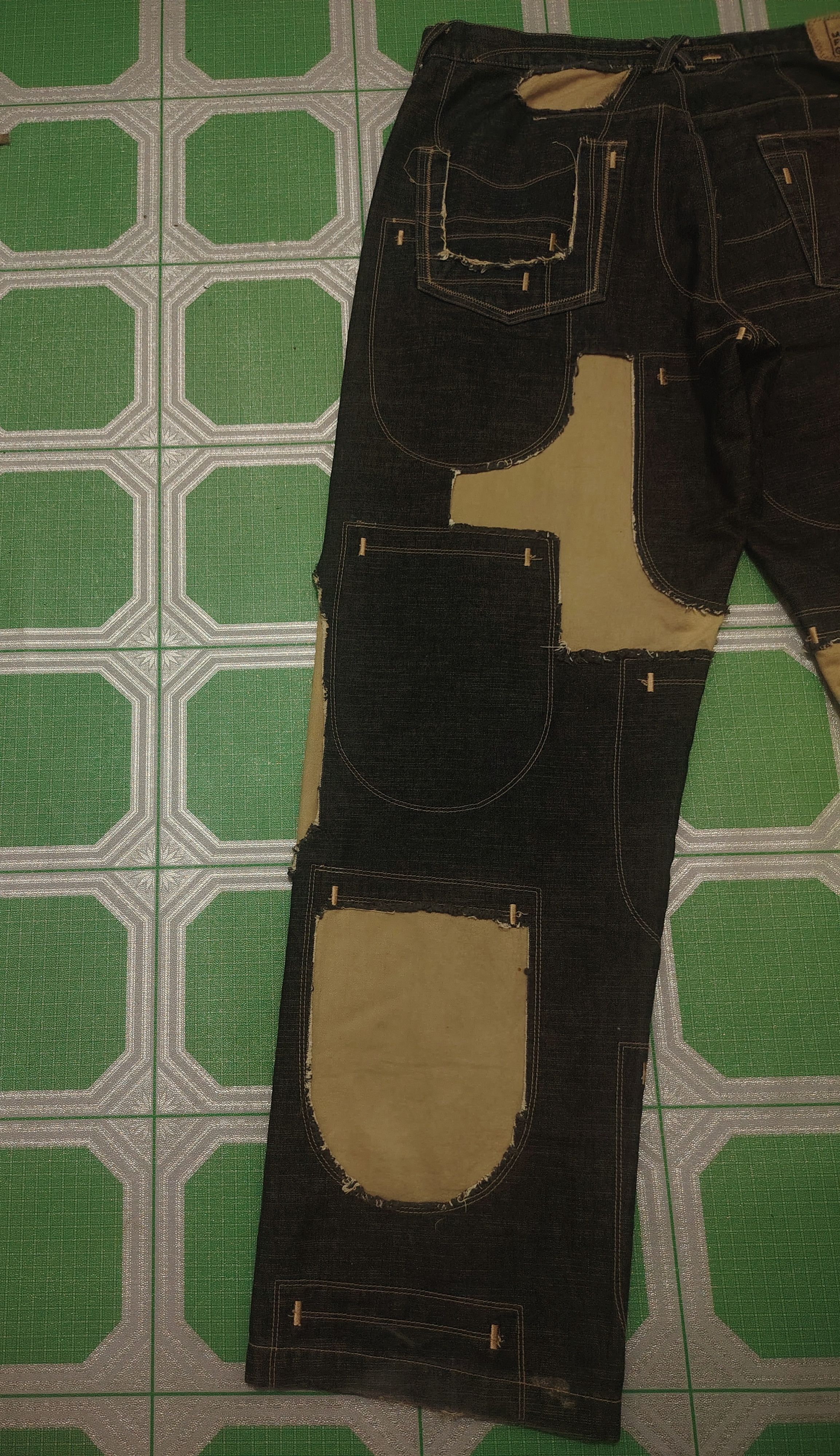 Who Decides War Rare!!! Marithe Francois Girbaud Patchwork Baggy Pants Jeans Size US 38 / EU 54 - 18 Thumbnail