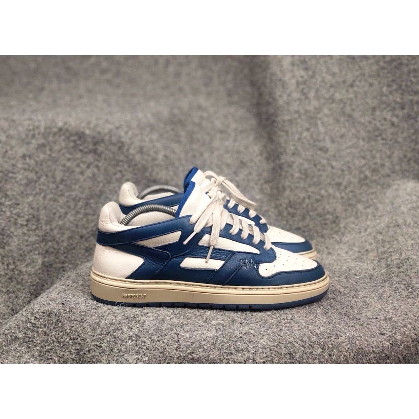 Vintage Represent Reptor Low top White Blue Logo Leather Sneakers Mens Shoes Size US M / EU 48-50 / 2 - 2 Thumbnail