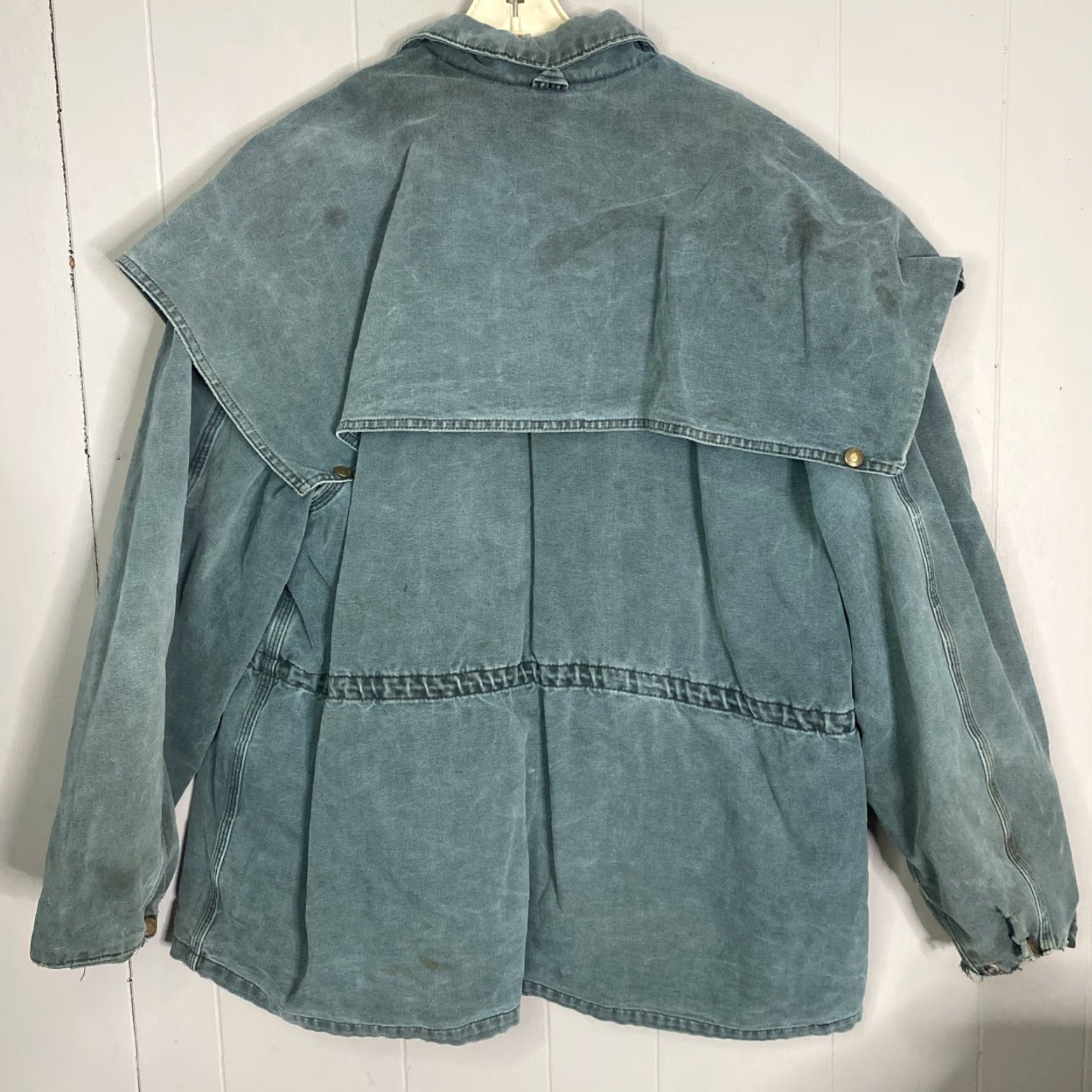 Carhartt VINTAGE Carhartt Chore Jacket Cape Duster 90s USA Green XL Regular Men Jacket Distress Blanket Lined CW043 Size US XL / EU 56 / 4 - 3 Thumbnail
