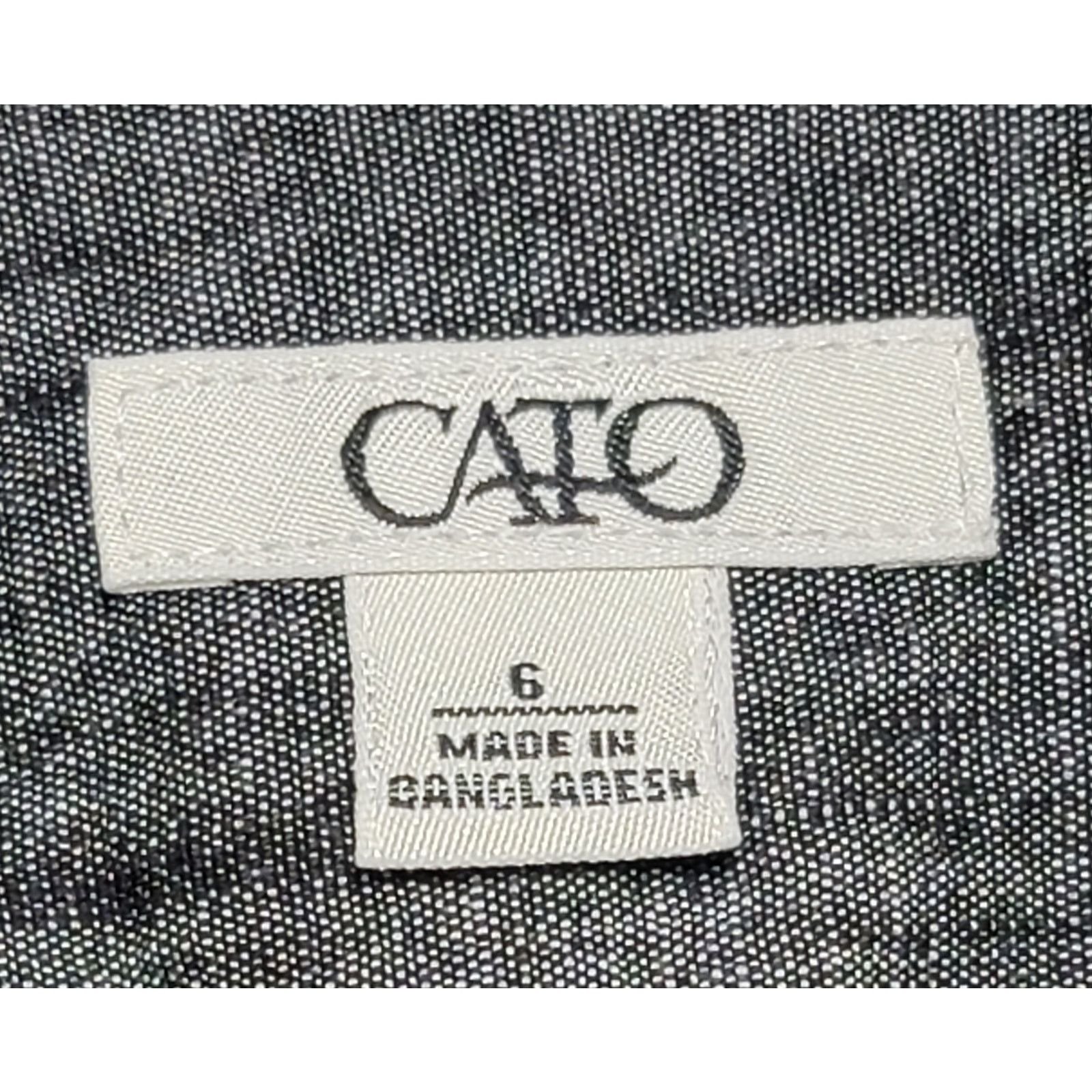 Other Cato Gray Heathered Flat Front Dress Pants 6 Straight Leg Size 28" / US 6 / IT 42 - 3 Thumbnail