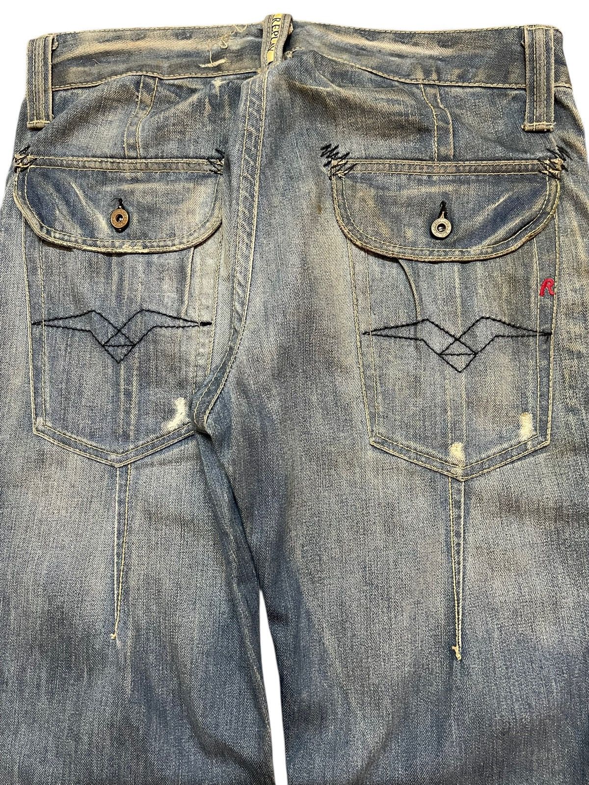 Replay Vintage Replay Blue Mud Wash Blue Faded Style Loose Jeans Size US 30 / EU 46 - 6 Thumbnail