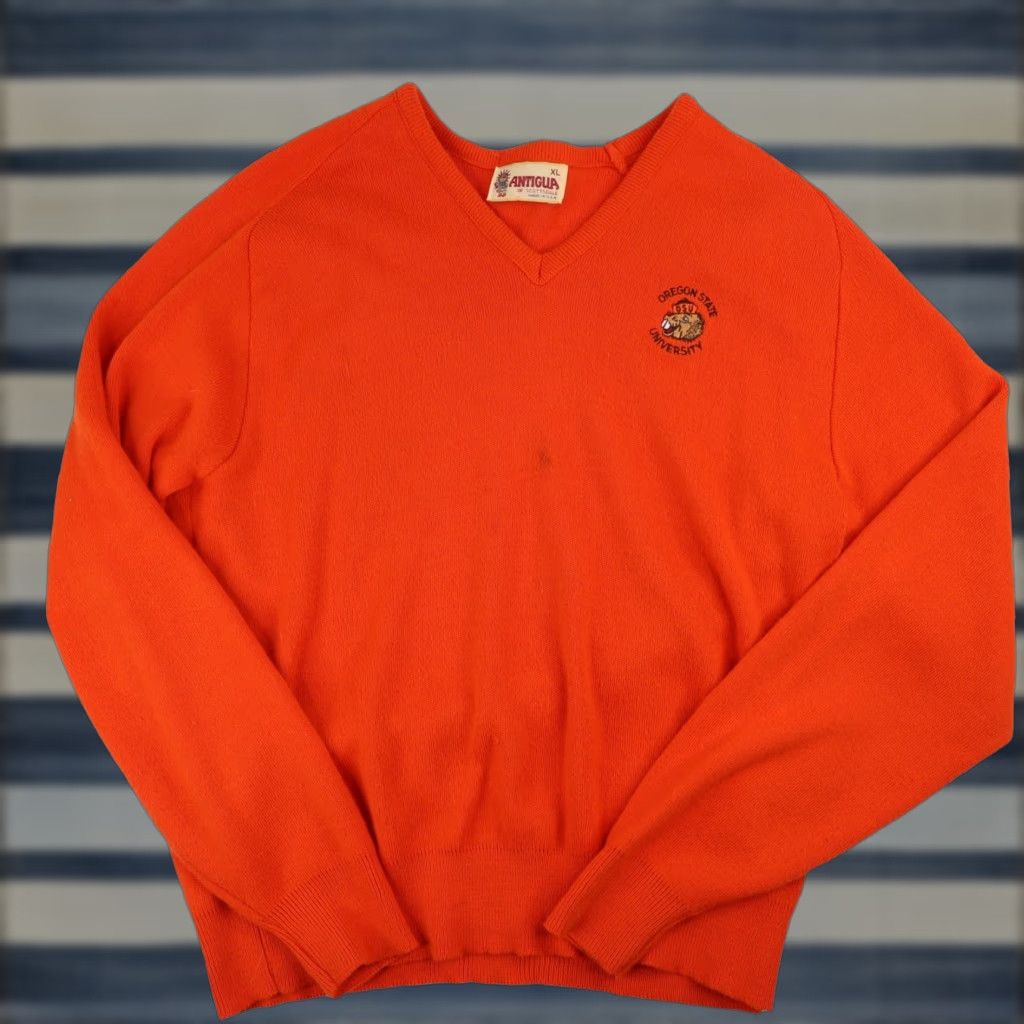 Vintage VINTAGE Antigua Oregon State University Beavers Mens Small Knit Sweater Orange Size US S / EU 44-46 / 1 - 1 Thumbnail