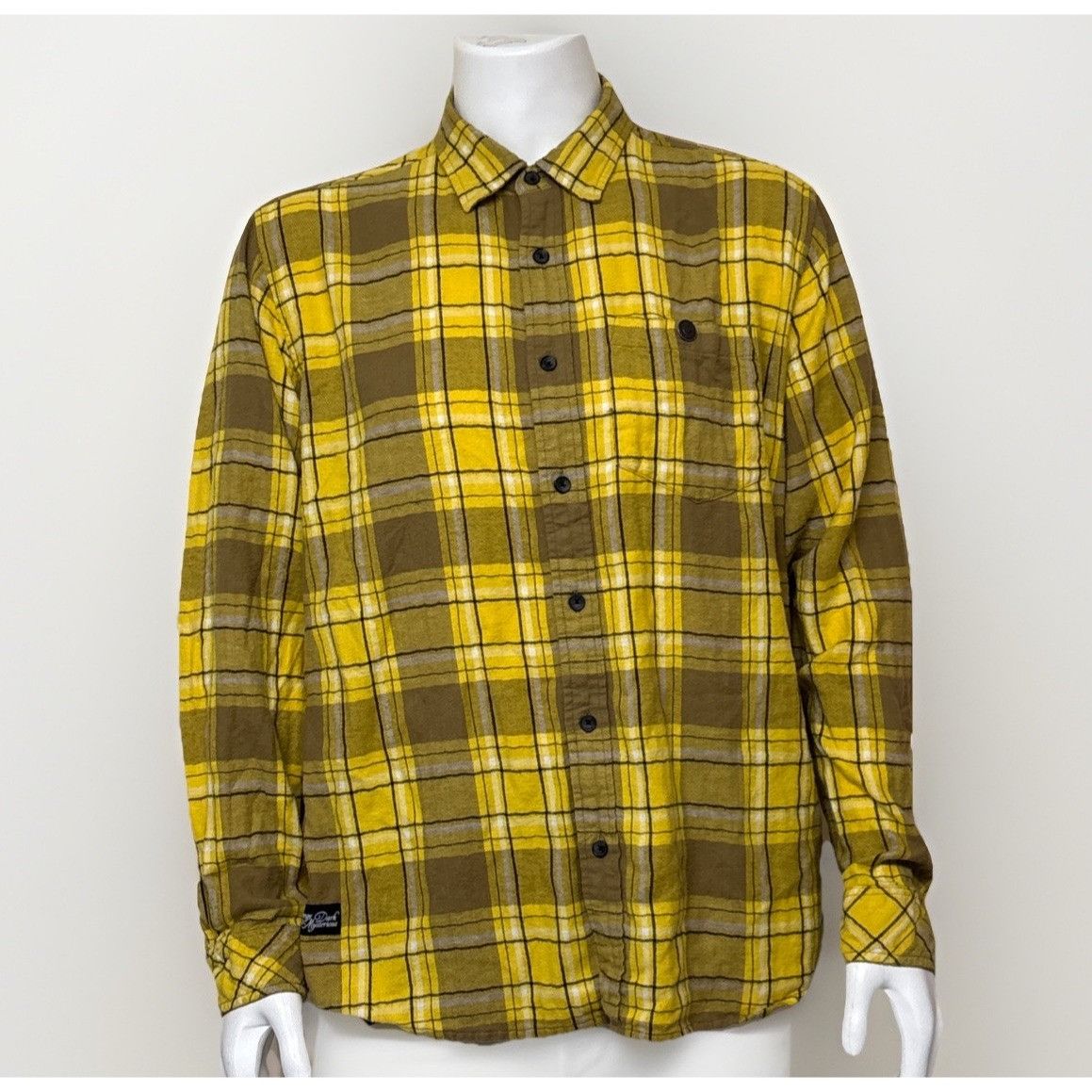 Other MR BALLEN Shirt Mens XL Yellow Black Plaid Flannel Strange D Size US XL / EU 56 / 4 - 1 Thumbnail
