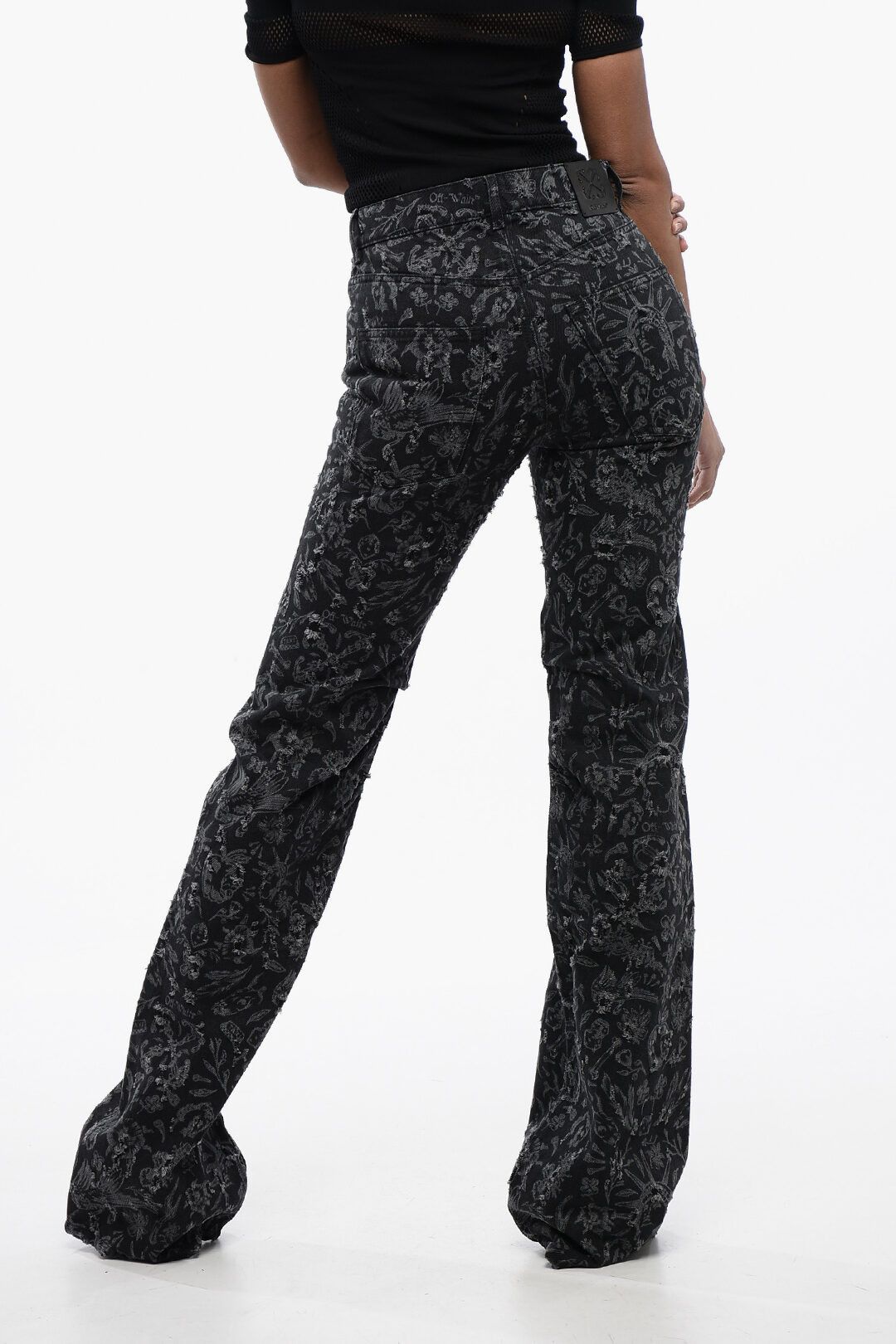 Off-White og1mm1125 Flared Straight Leg Long Jeans in Black/Grey Size 32" / US 10 / IT 46 - 2 Thumbnail
