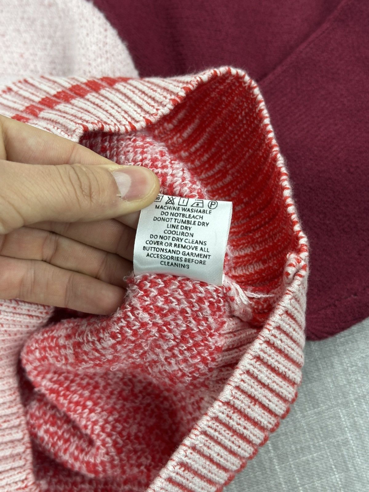 Vivienne Westwood Vivienne Westwood Orb Logo Knit Sweater Burgundy Cream M Size US M / EU 48-50 / 2 - 9 Thumbnail