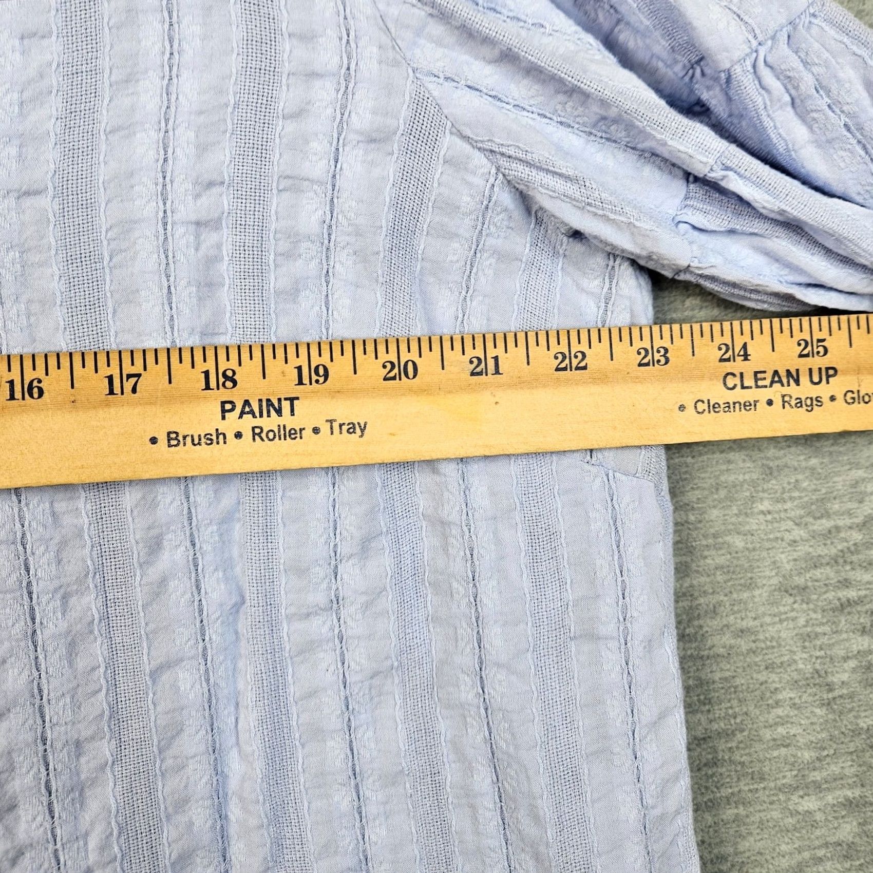 J. Jill J.Jill Women's Button-Up Relaxed V-neck Long Sleeve Blouse XL Blue Cotton Blend Rayon Solid Shirt Size XL / US 12-14 / IT 48-50 - 3 Thumbnail